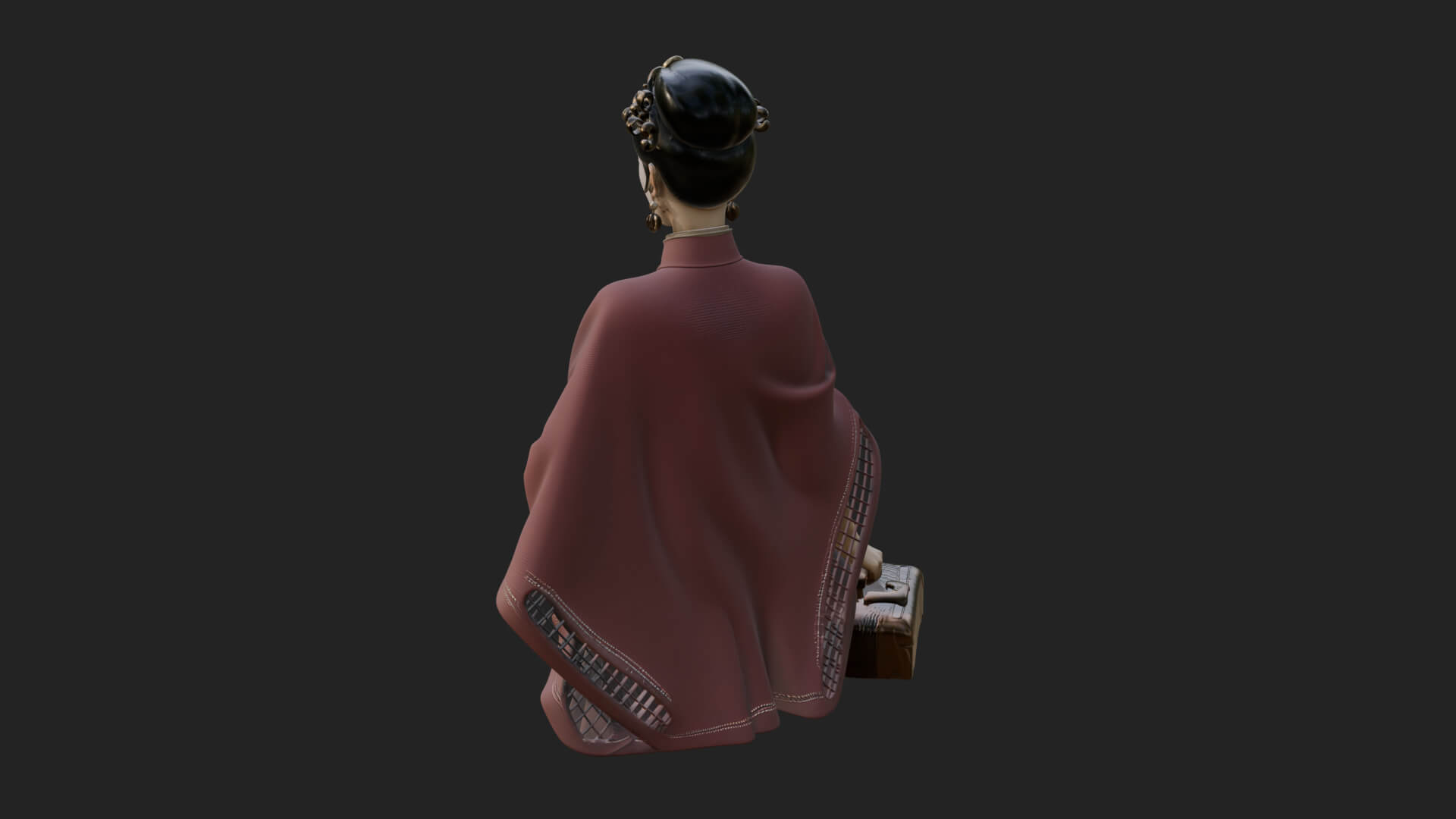 Shawl Wrapped Lady Statue Design 1 3D Print Model 3D Model