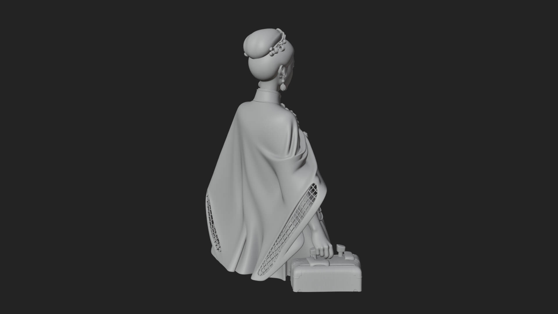 Shawl Wrapped Lady Statue Design 1 3D Print Model 3D Model