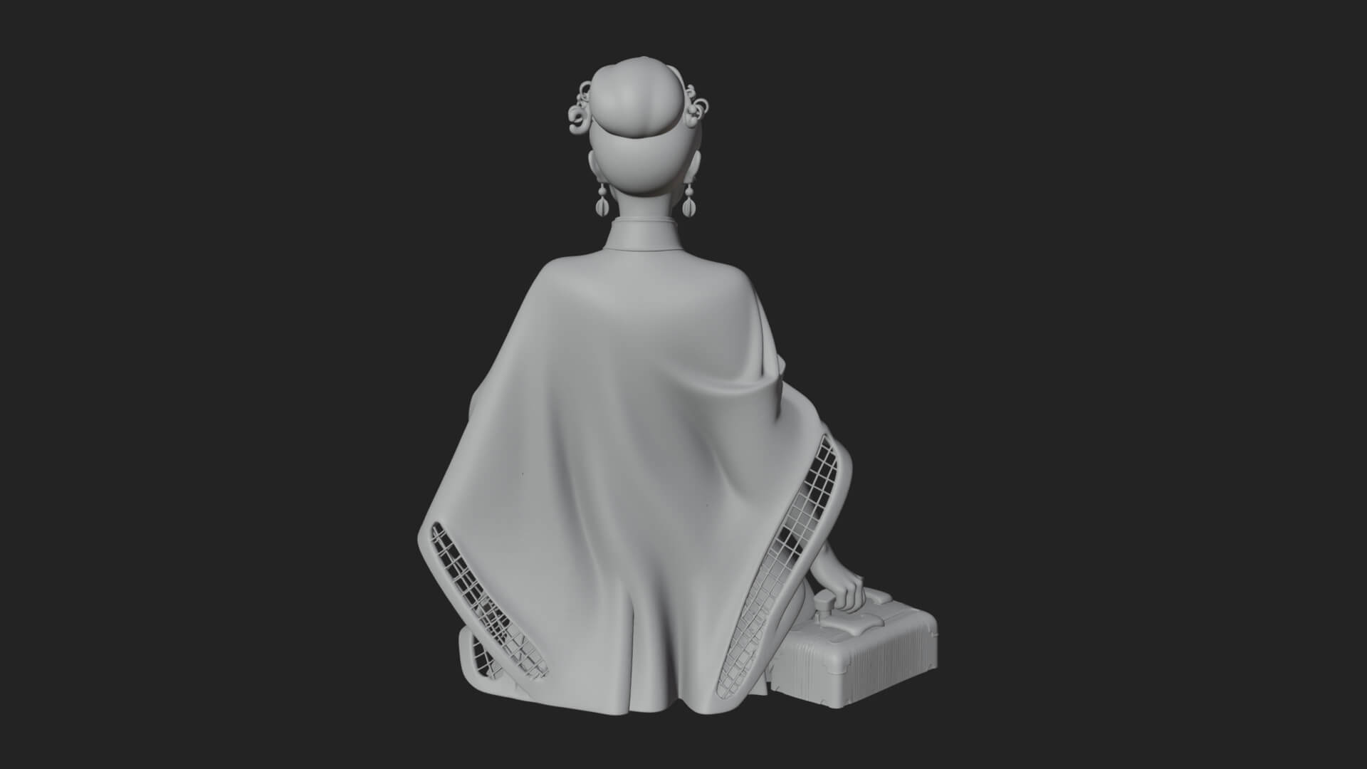 Shawl Wrapped Lady Statue Design 1 3D Print Model 3D Model