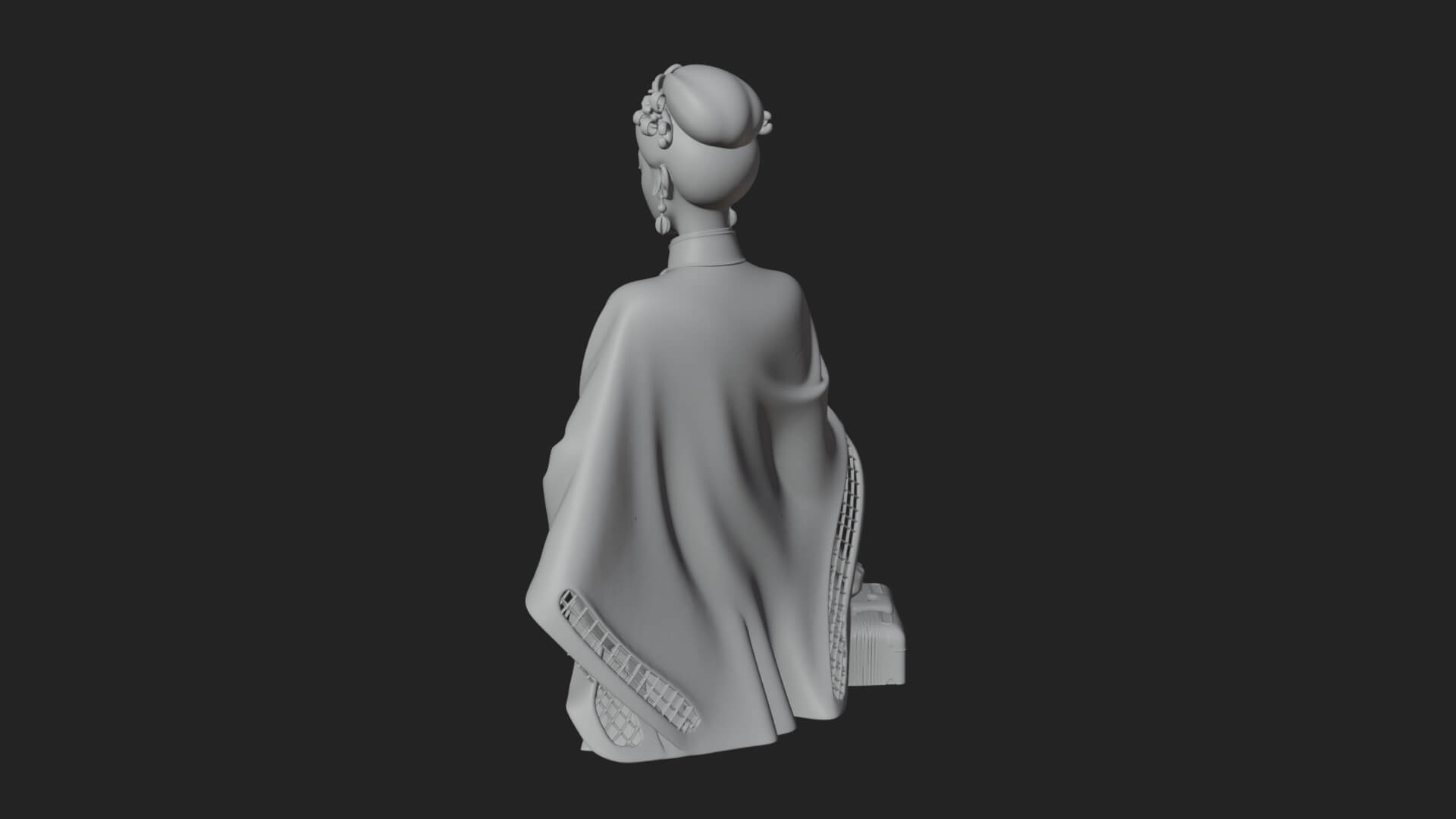 Shawl Wrapped Lady Statue Design 1 3D Print Model 3D Model