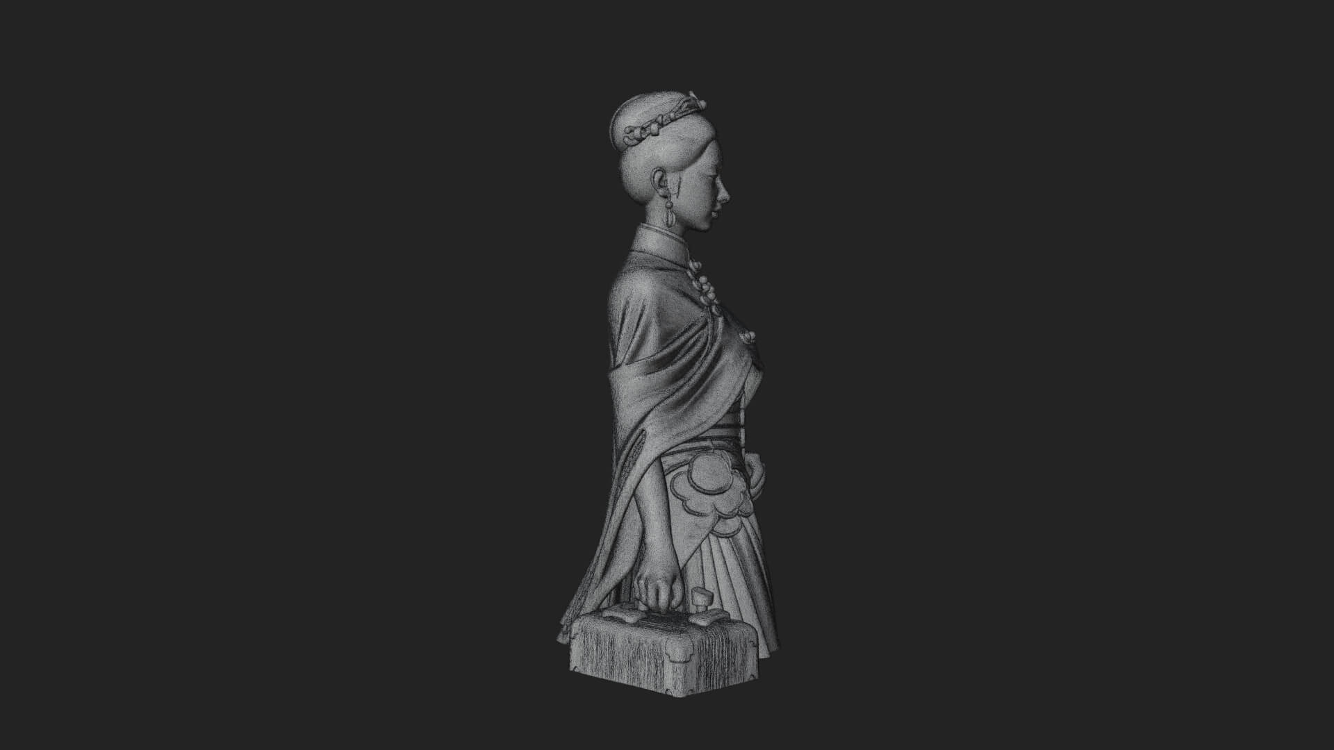 Shawl Wrapped Lady Statue Design 1 3D Print Model 3D Model