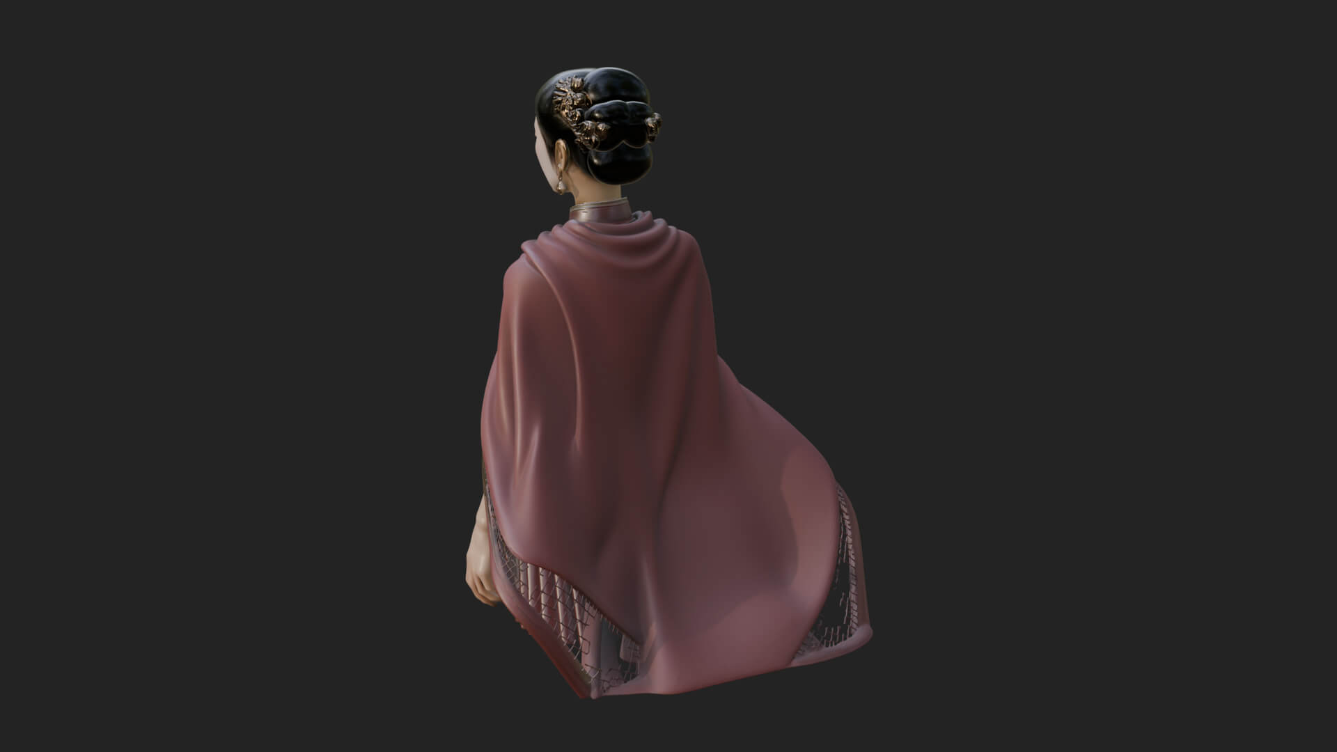 Shawl Wrapped Lady Statue Design 2 3D Print Model 3D Model