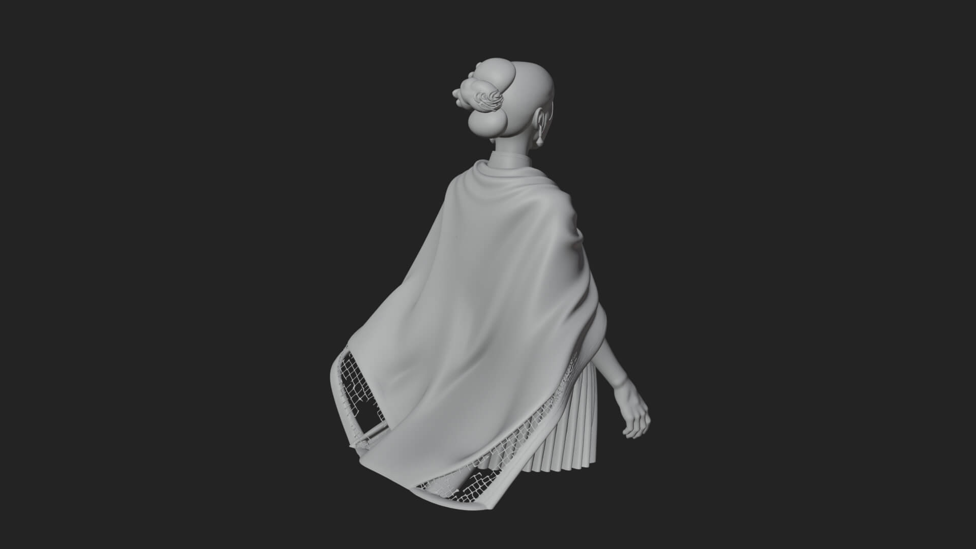 Shawl Wrapped Lady Statue Design 2 3D Print Model 3D Model
