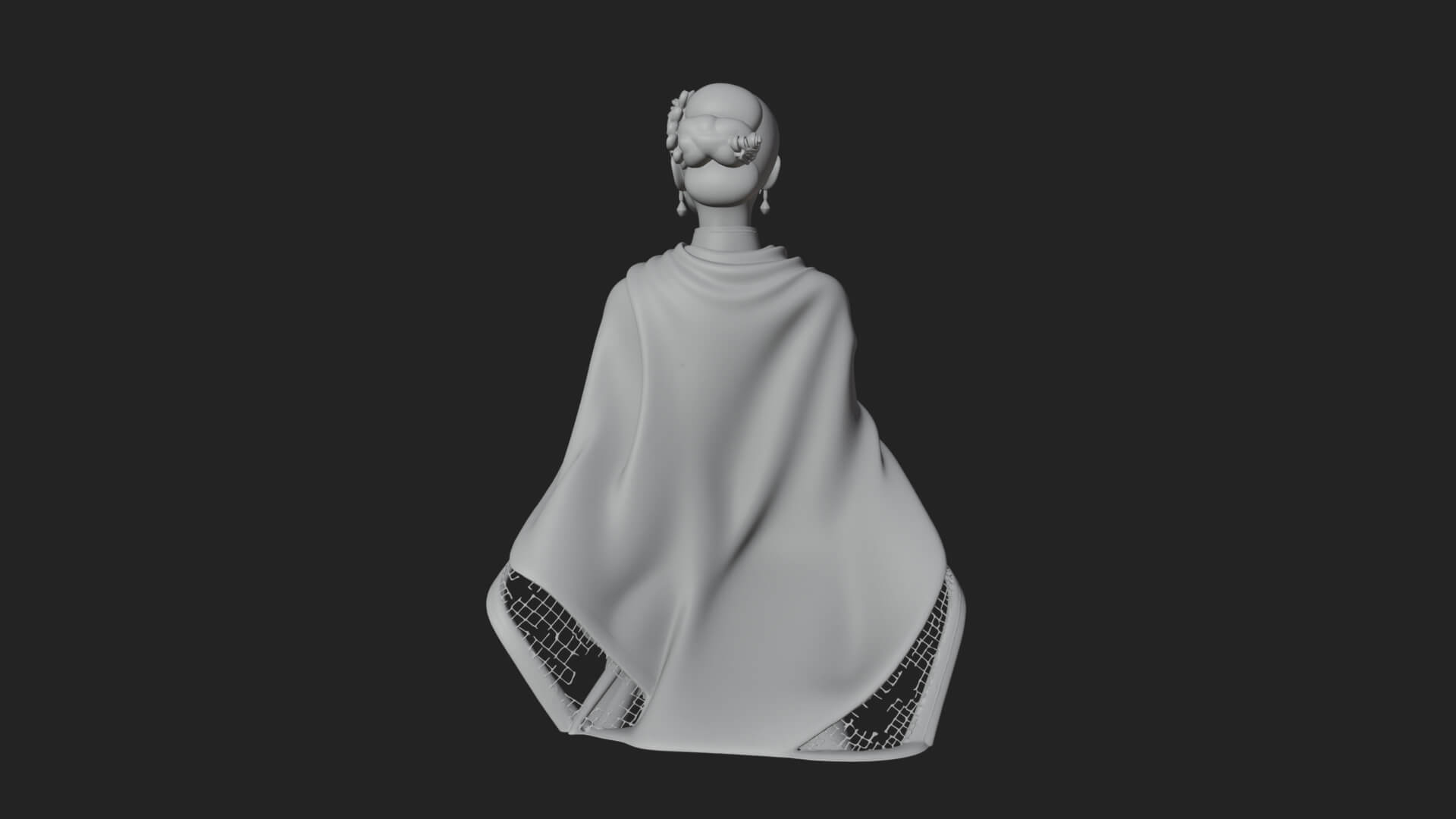 Shawl Wrapped Lady Statue Design 2 3D Print Model 3D Model