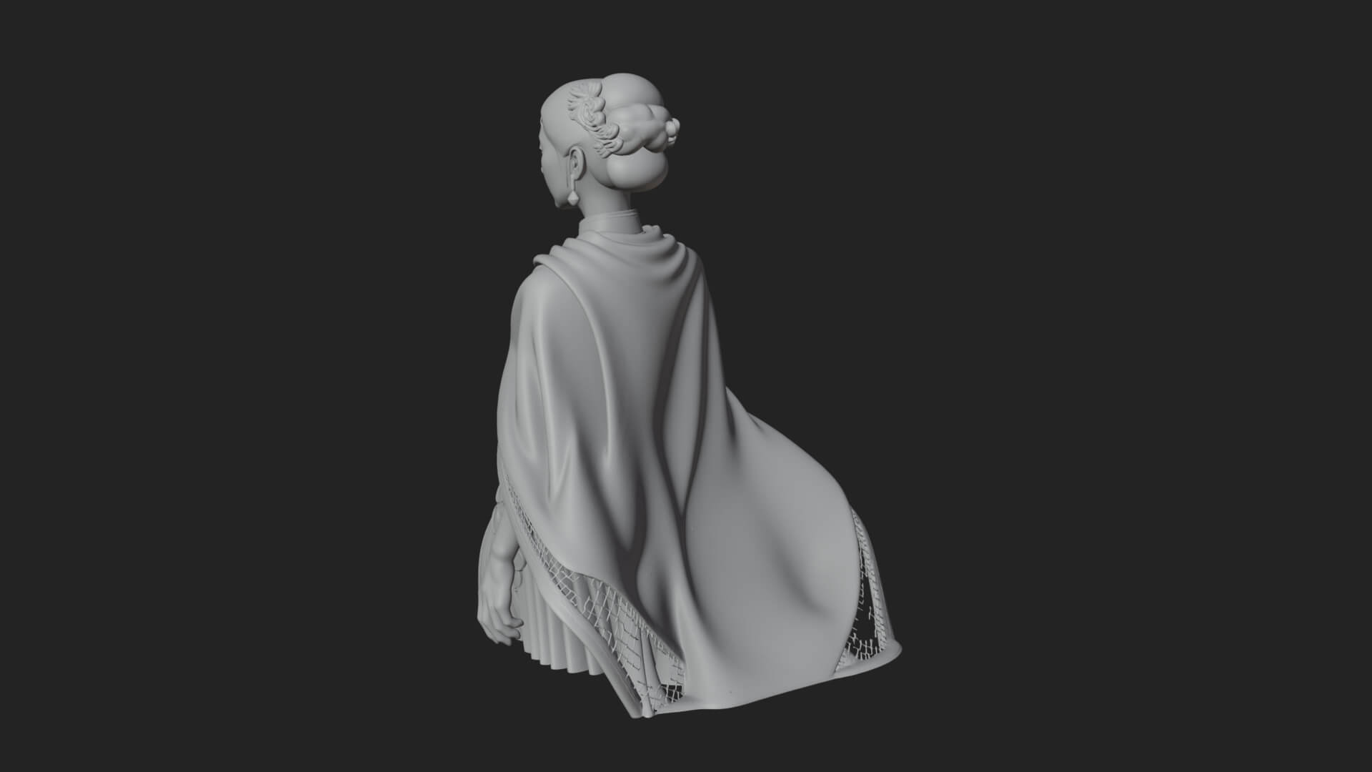Shawl Wrapped Lady Statue Design 2 3D Print Model 3D Model