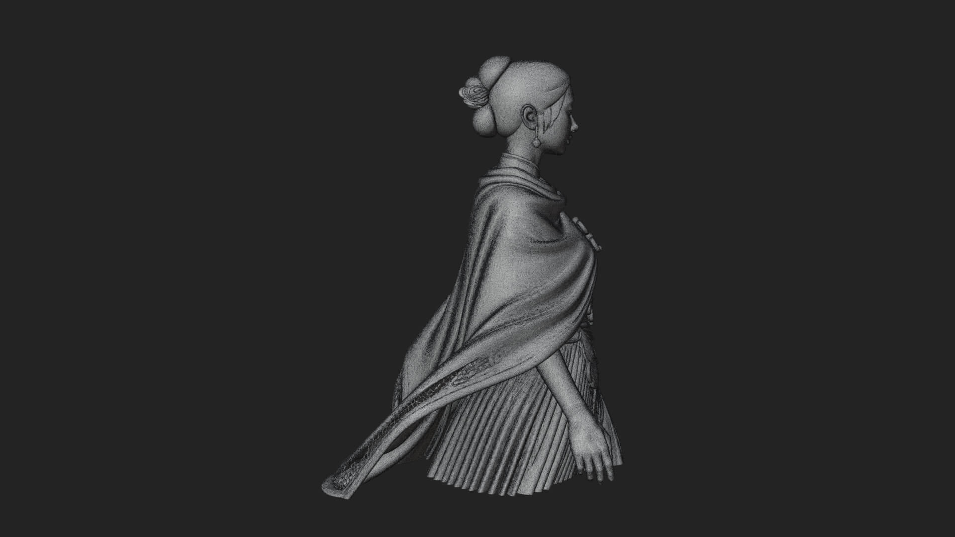 Shawl Wrapped Lady Statue Design 2 3D Print Model 3D Model