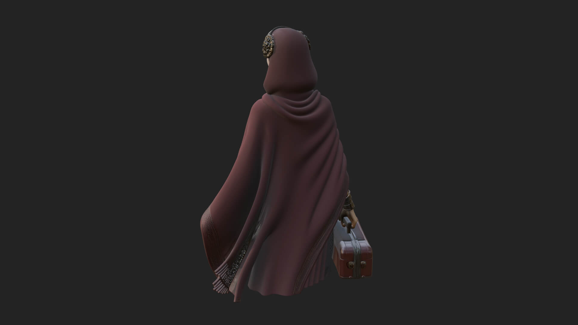Shawl Wrapped Lady Statue Design 3 3D Print Model 3D Model