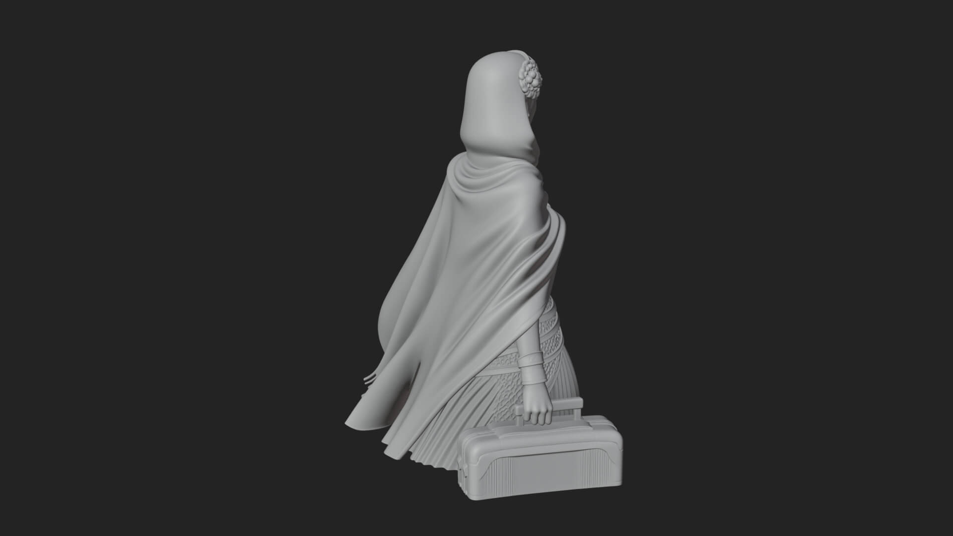Shawl Wrapped Lady Statue Design 3 3D Print Model 3D Model