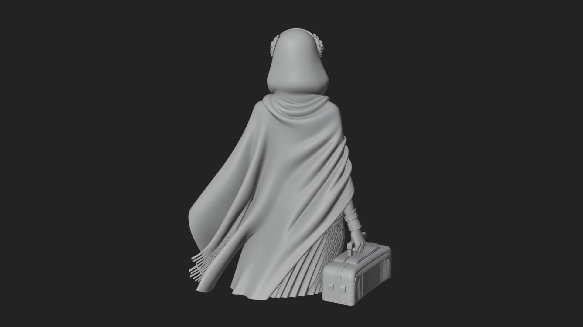 Shawl Wrapped Lady Statue Design 3 3D Print Model 3D Model
