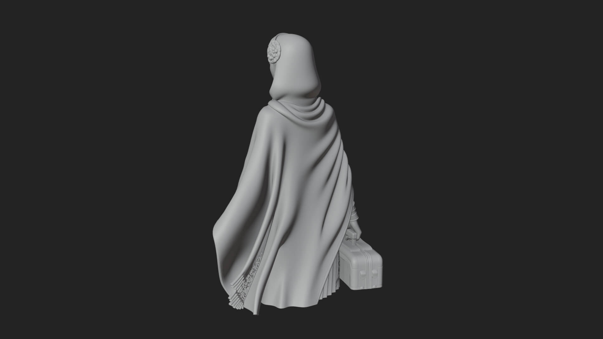 Shawl Wrapped Lady Statue Design 3 3D Print Model 3D Model
