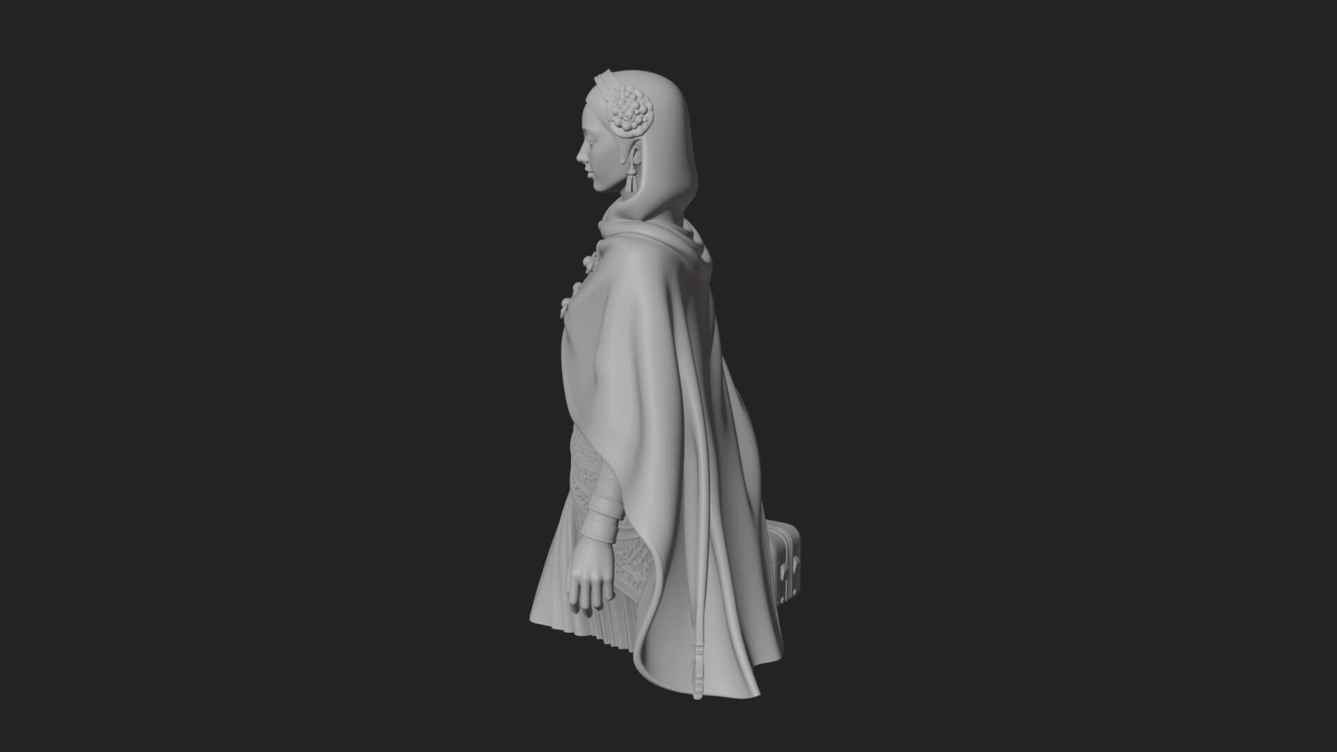 Shawl Wrapped Lady Statue Design 3 3D Print Model 3D Model