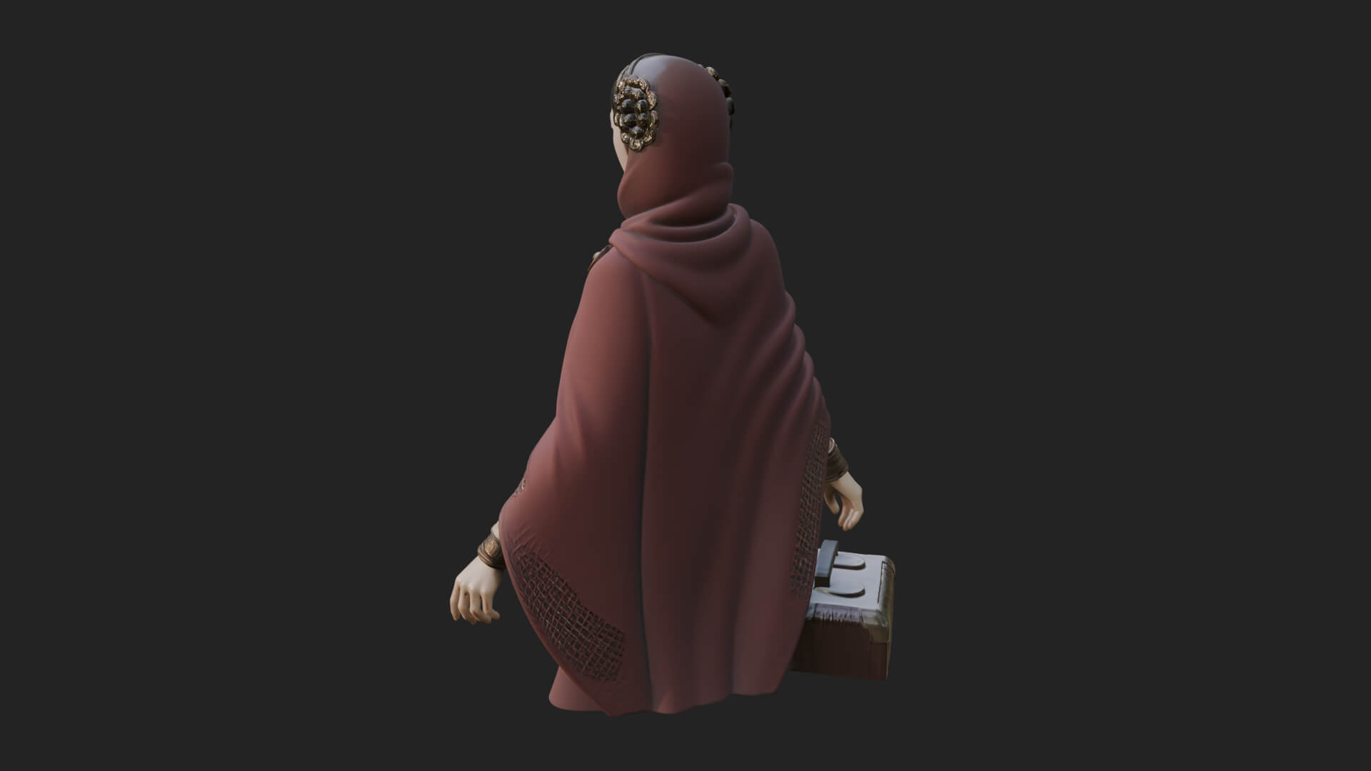 Shawl Wrapped Lady Statue Design 4 3D Print Model 3D Model