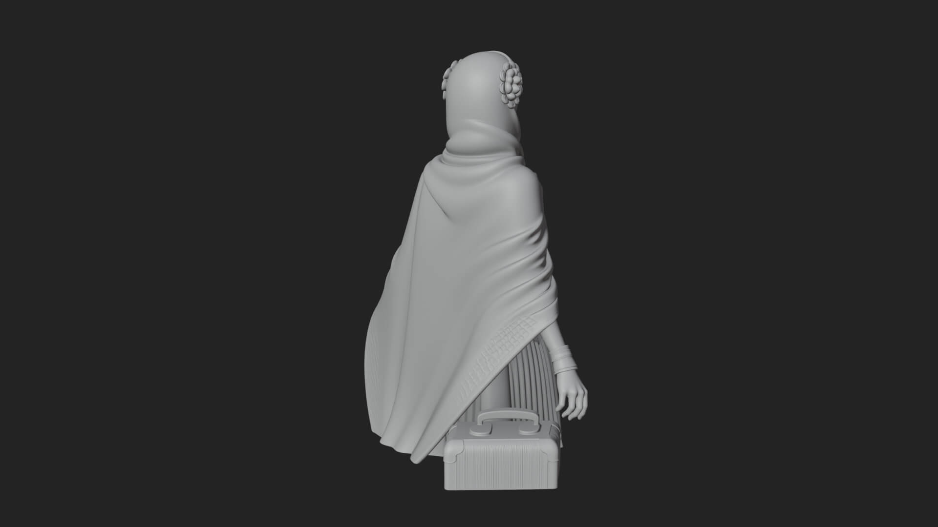 Shawl Wrapped Lady Statue Design 4 3D Print Model 3D Model