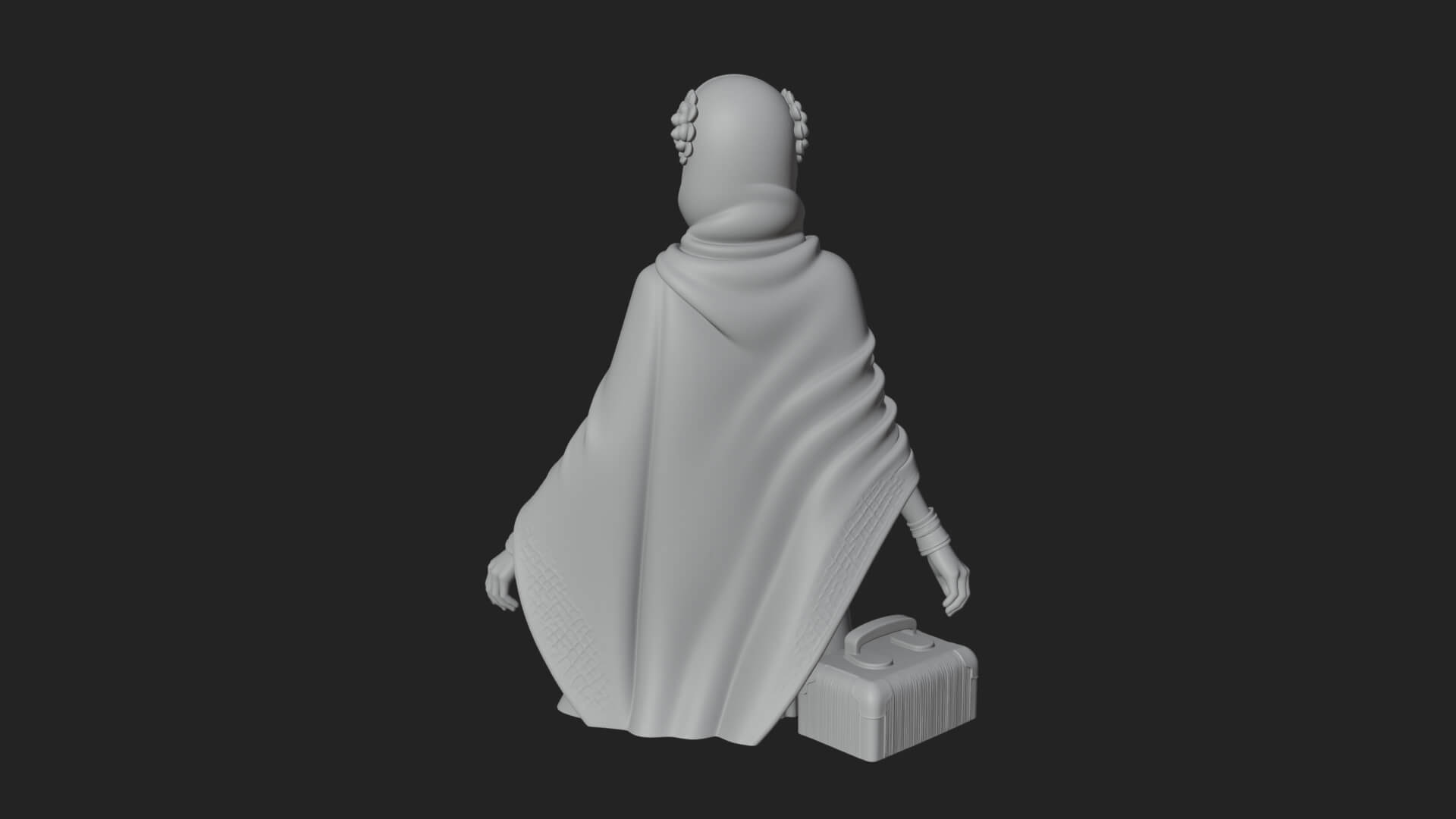 Shawl Wrapped Lady Statue Design 4 3D Print Model 3D Model