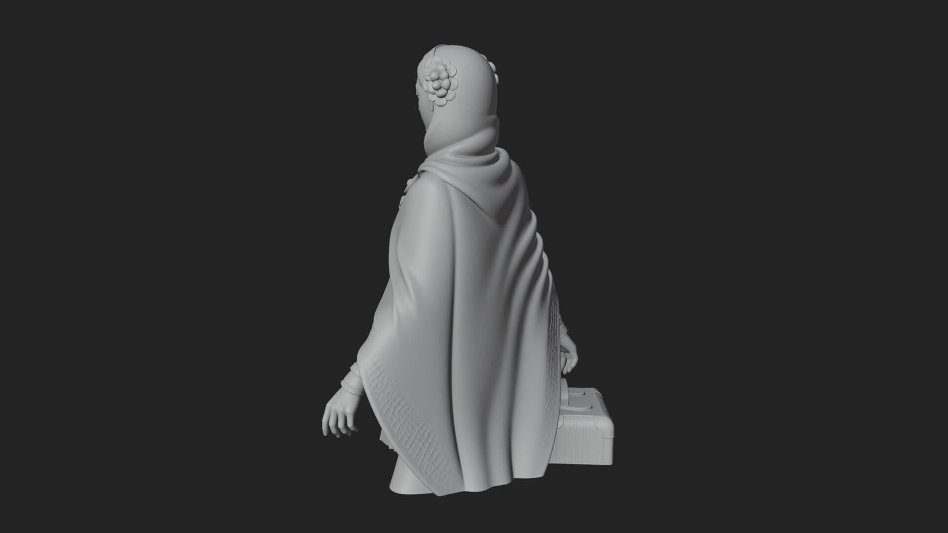 Shawl Wrapped Lady Statue Design 4 3D Print Model 3D Model