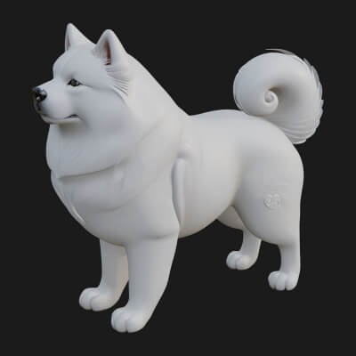 Shiba Dog Statue Design 1 3D Print Model