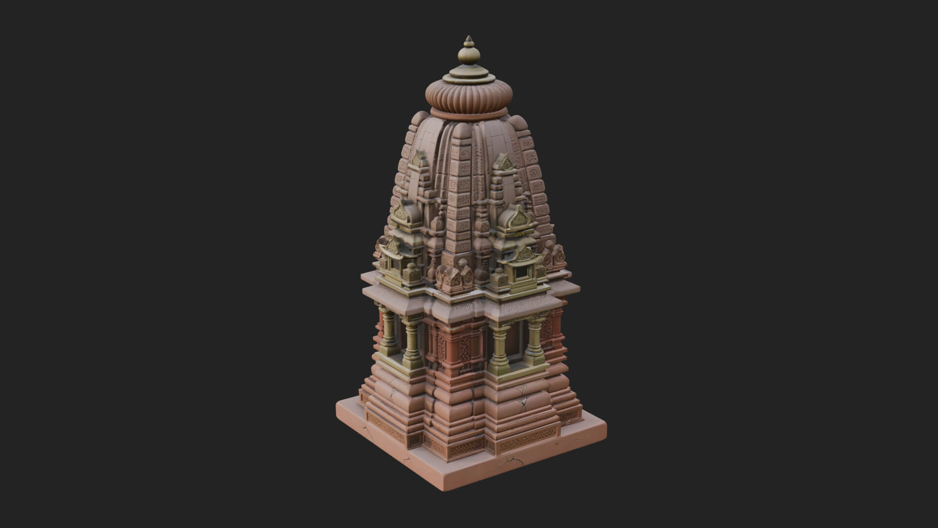 Shikhara Temple Tower Design 1 3D Print Model 3D Model