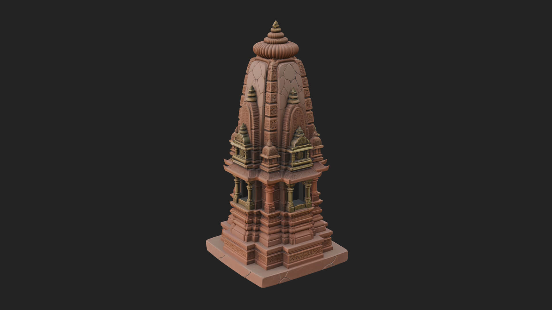 Shikhara Temple Tower Design 3 3D Print Model 3D Model