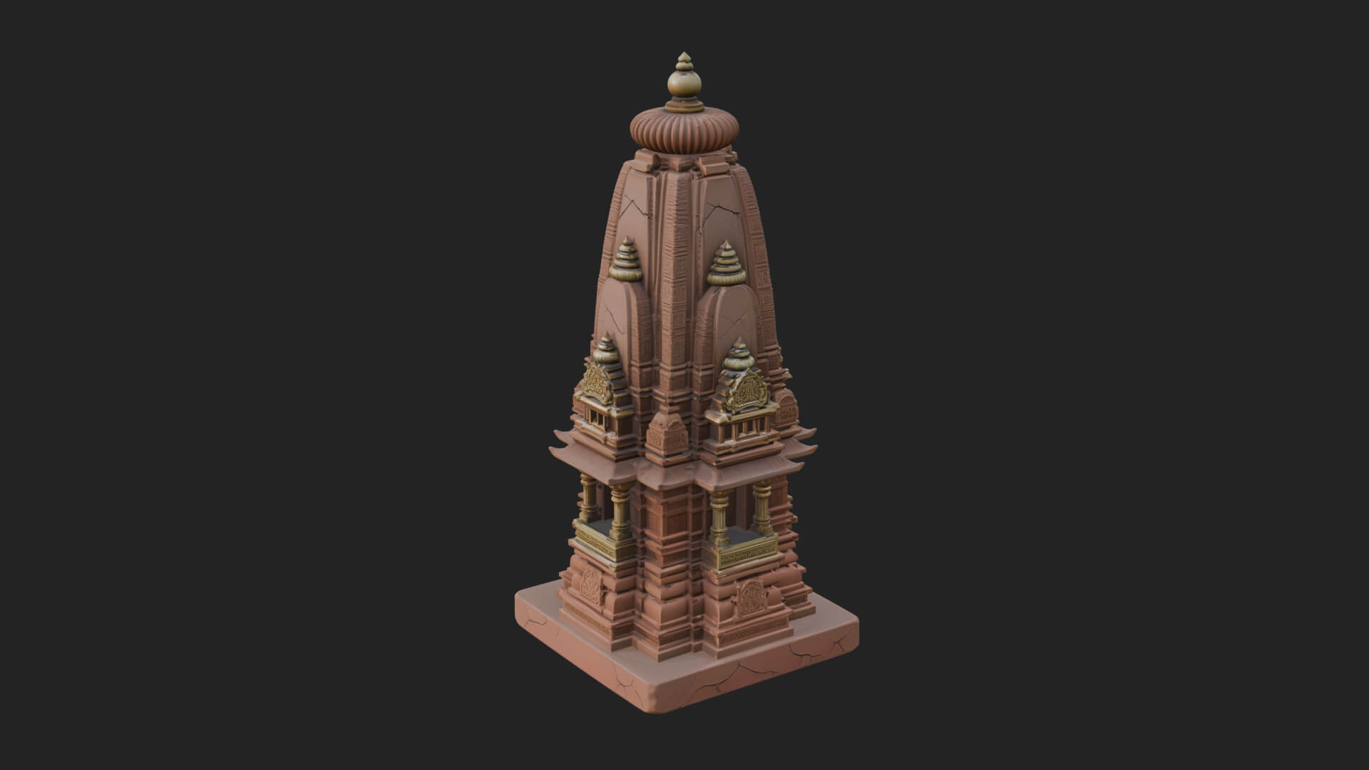 Shikhara Temple Tower Design 4 3D Print Model 3D Model