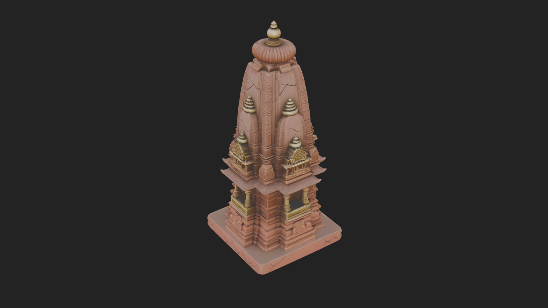 Shikhara Temple Tower Design 4 3D Print Model 3D Model