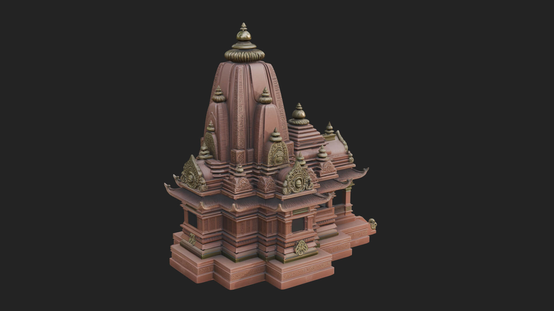 Shikhara Temple Tower Design 5 3D Print Model 3D Model