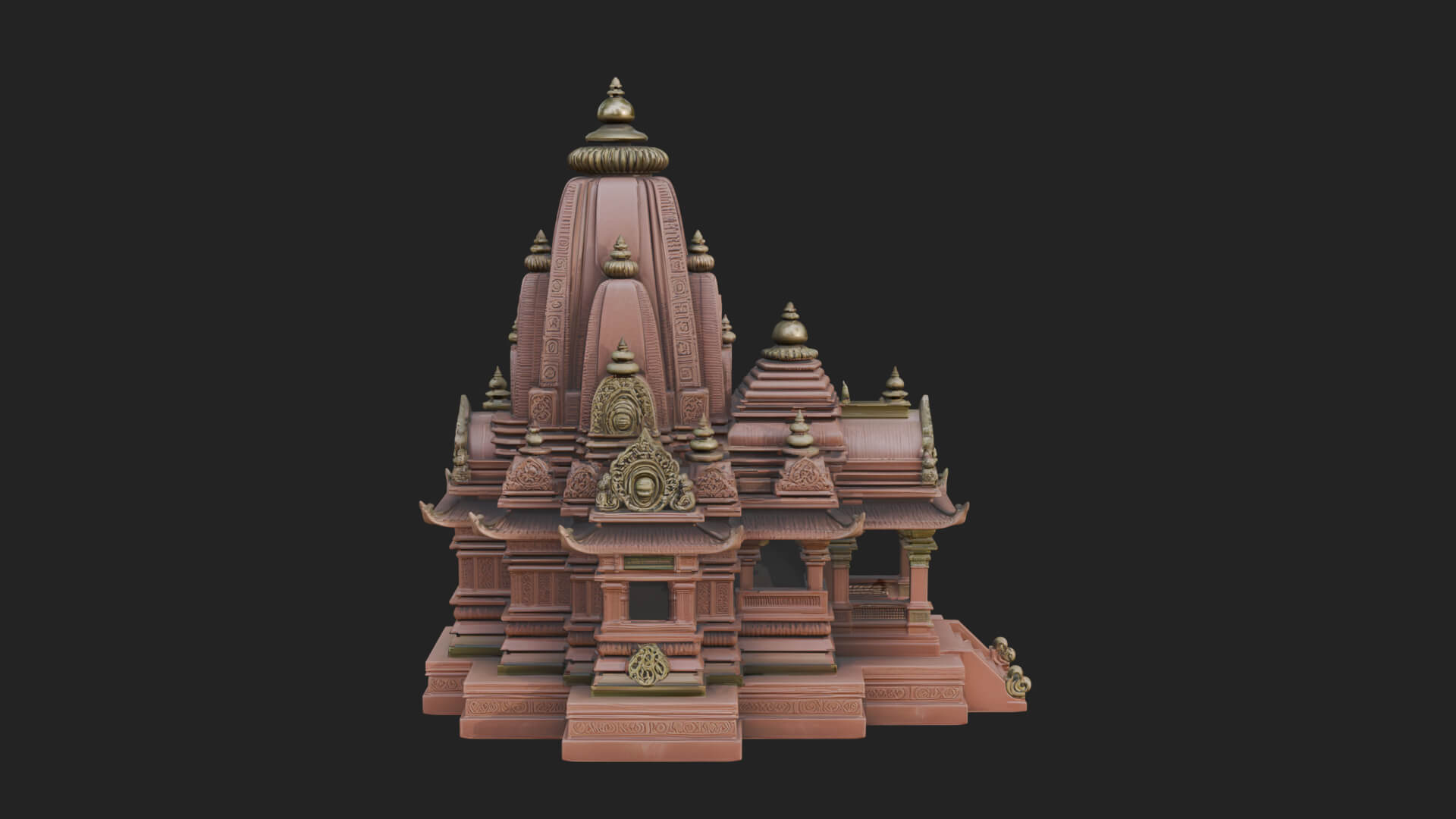 Shikhara Temple Tower Design 5 3D Print Model 3D Model