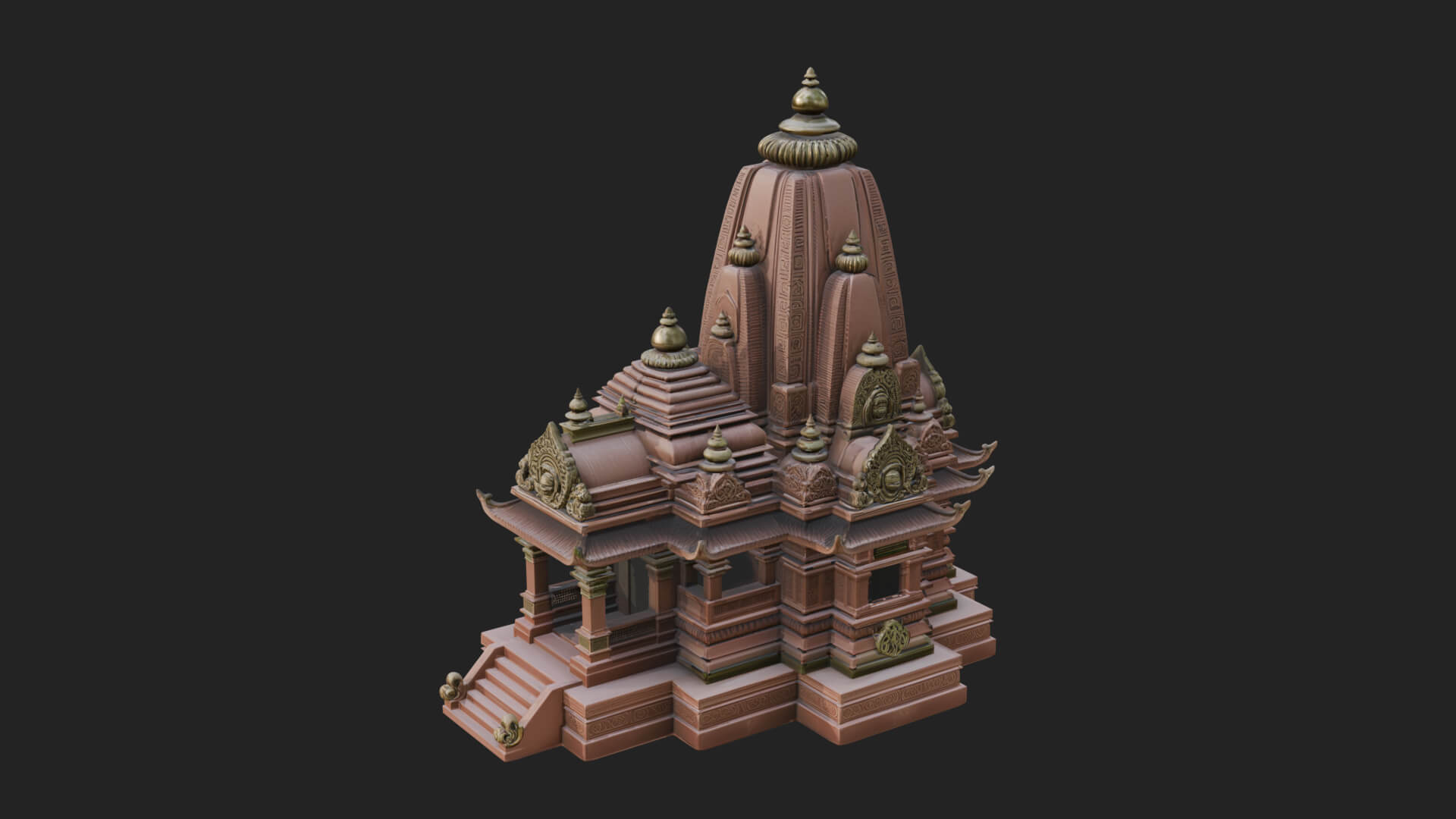 Shikhara Temple Tower Design 5 3D Print Model 3D Model