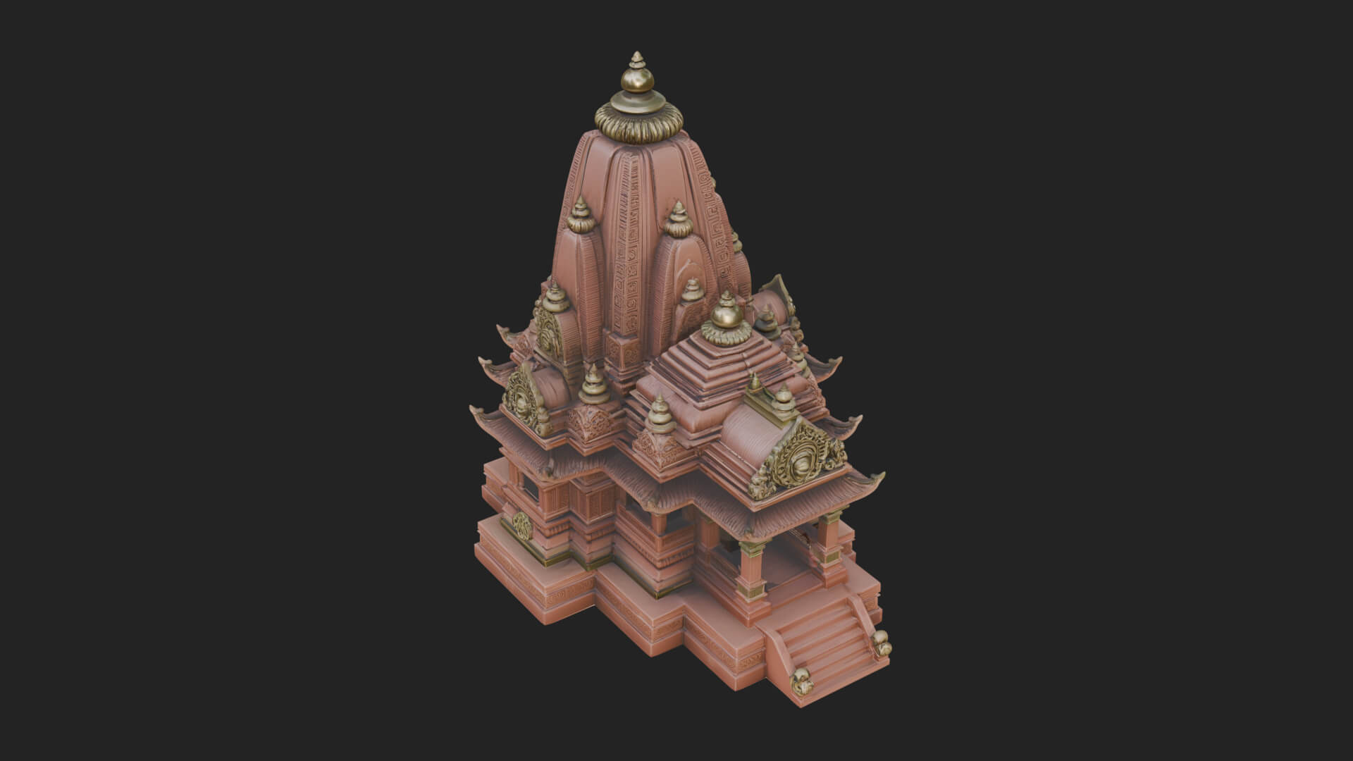 Shikhara Temple Tower Design 5 3D Print Model 3D Model