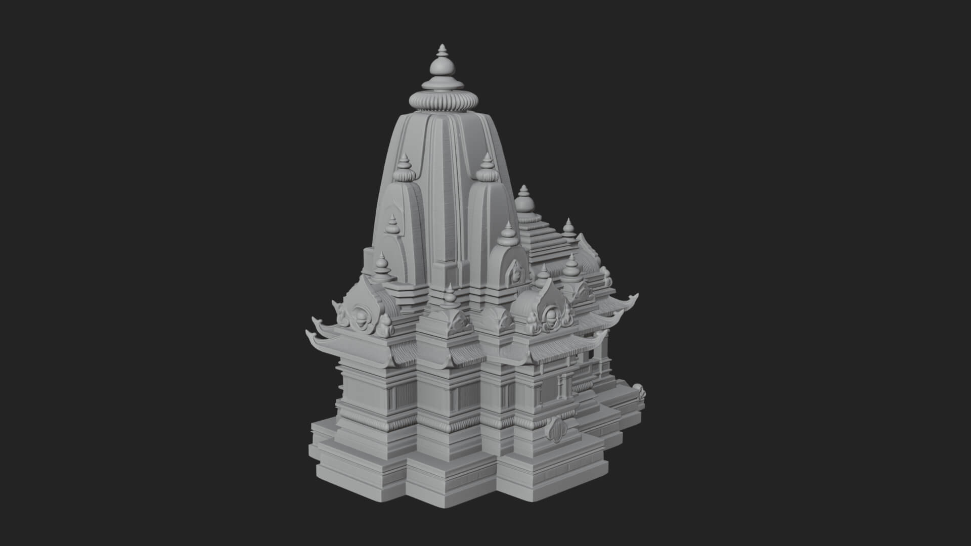 Shikhara Temple Tower Design 5 3D Print Model 3D Model