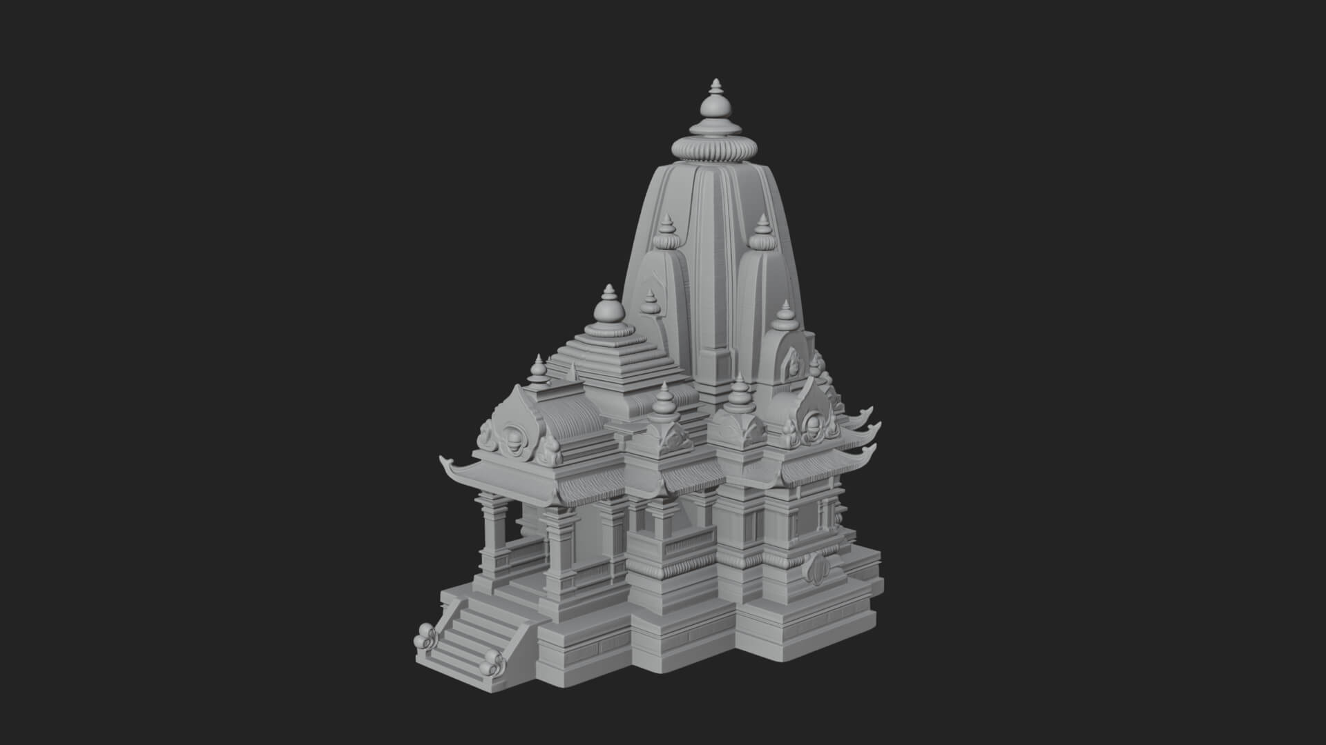 Shikhara Temple Tower Design 5 3D Print Model 3D Model
