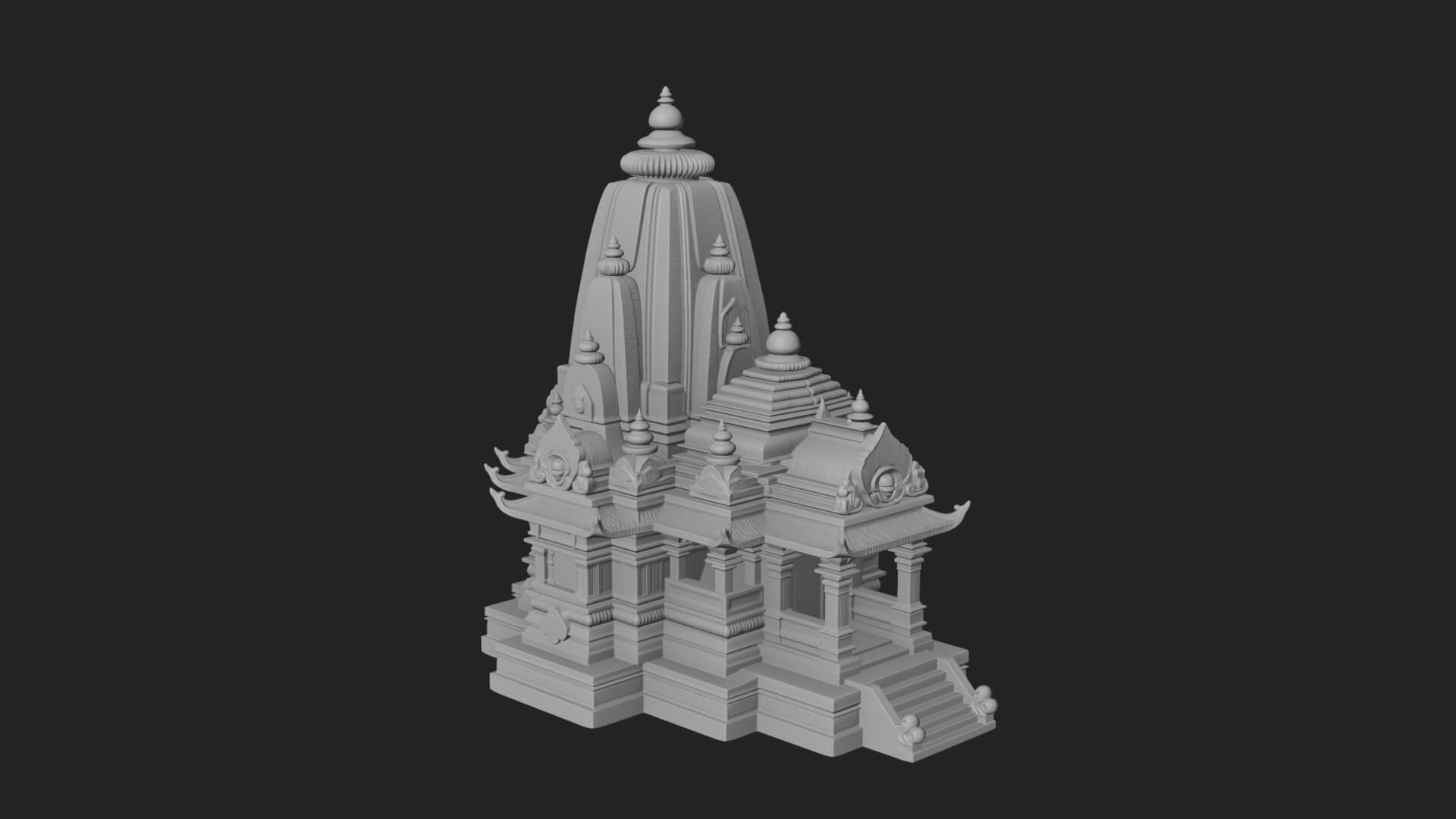 Shikhara Temple Tower Design 5 3D Print Model 3D Model