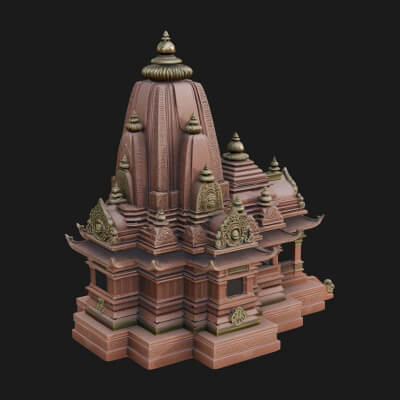 Shikhara Temple Tower Design 5 3D Print Model