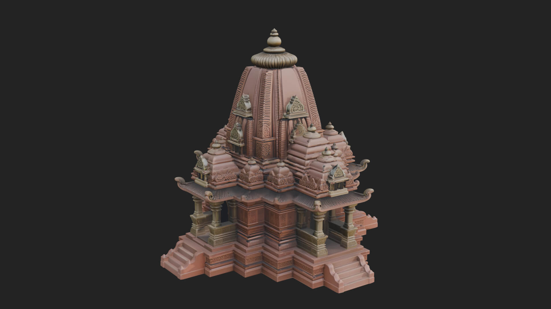 Shikhara Temple Tower Design 6 3D Print Model 3D Model