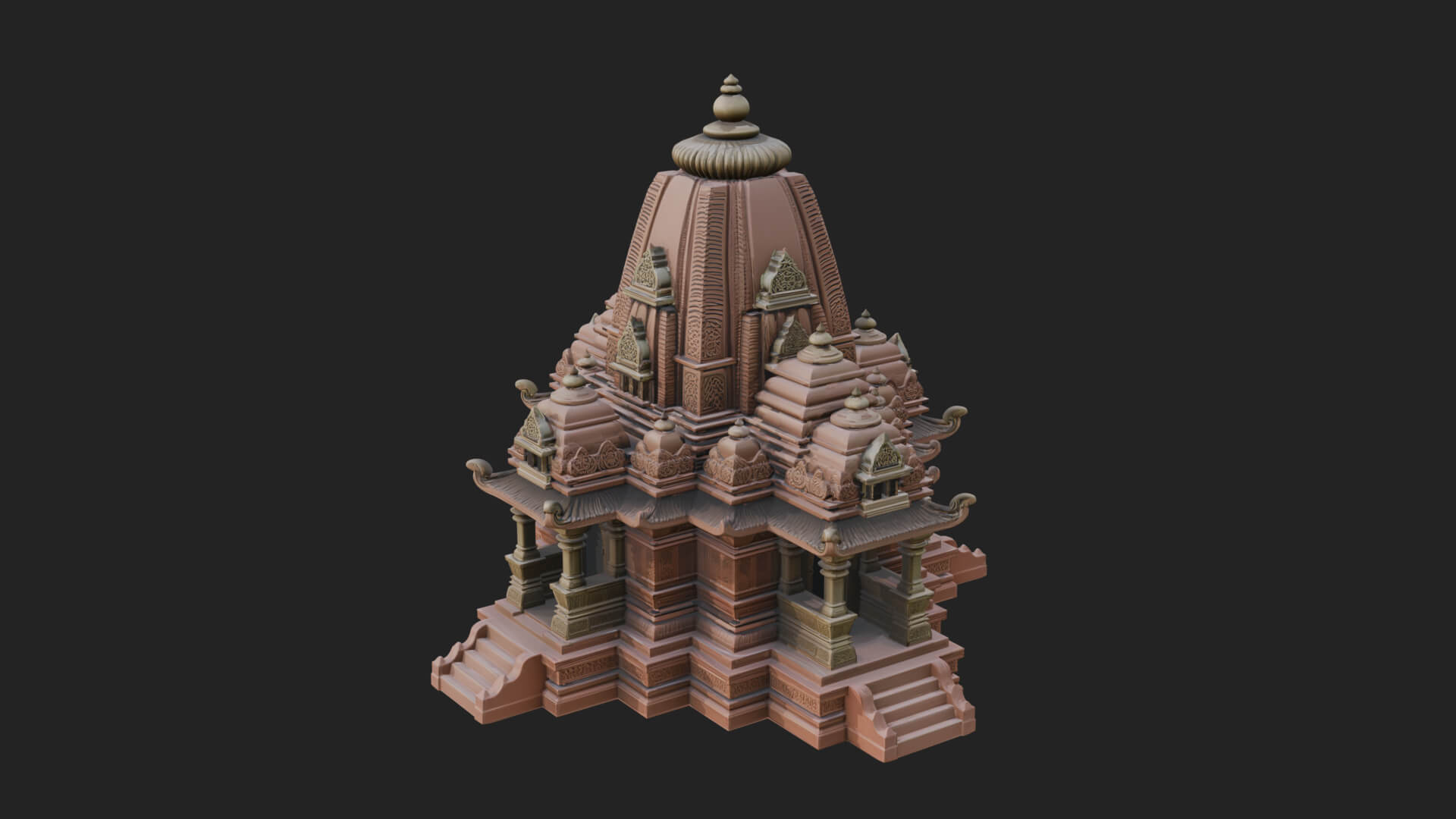 Shikhara Temple Tower Design 6 3D Print Model 3D Model