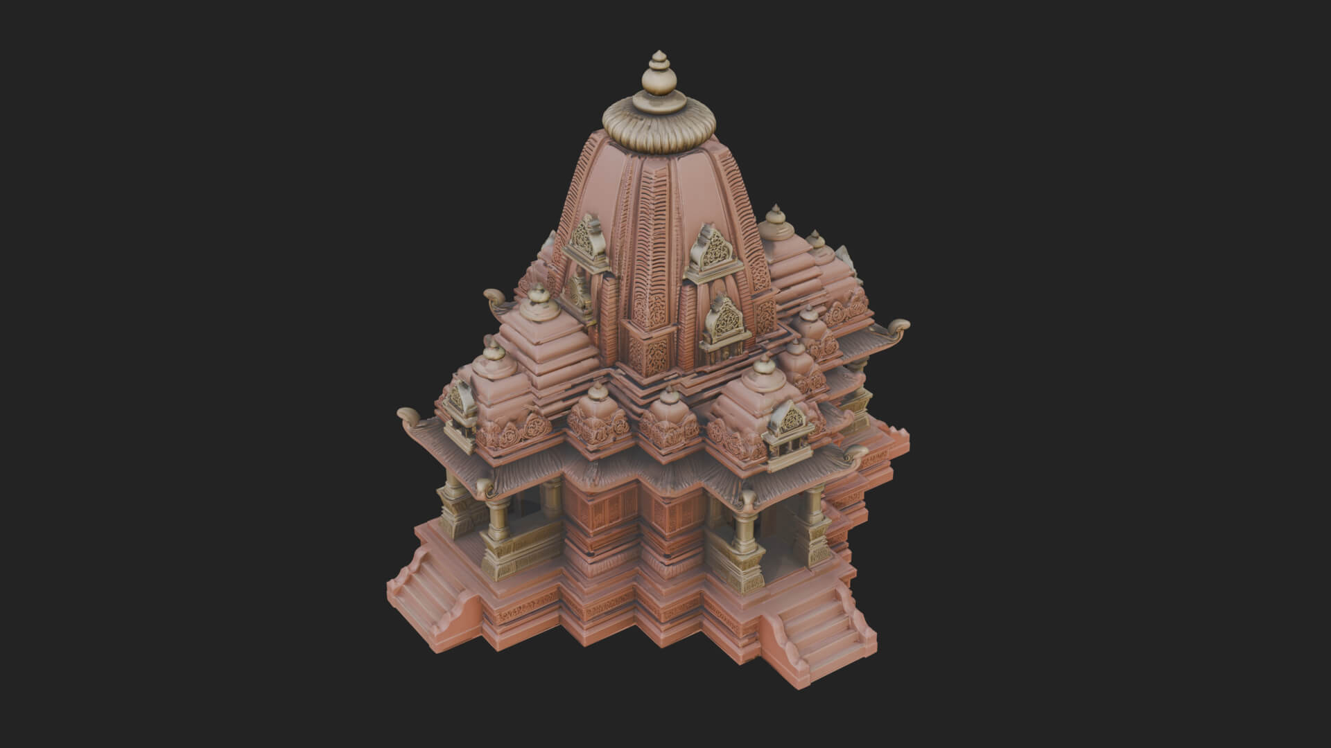 Shikhara Temple Tower Design 6 3D Print Model 3D Model