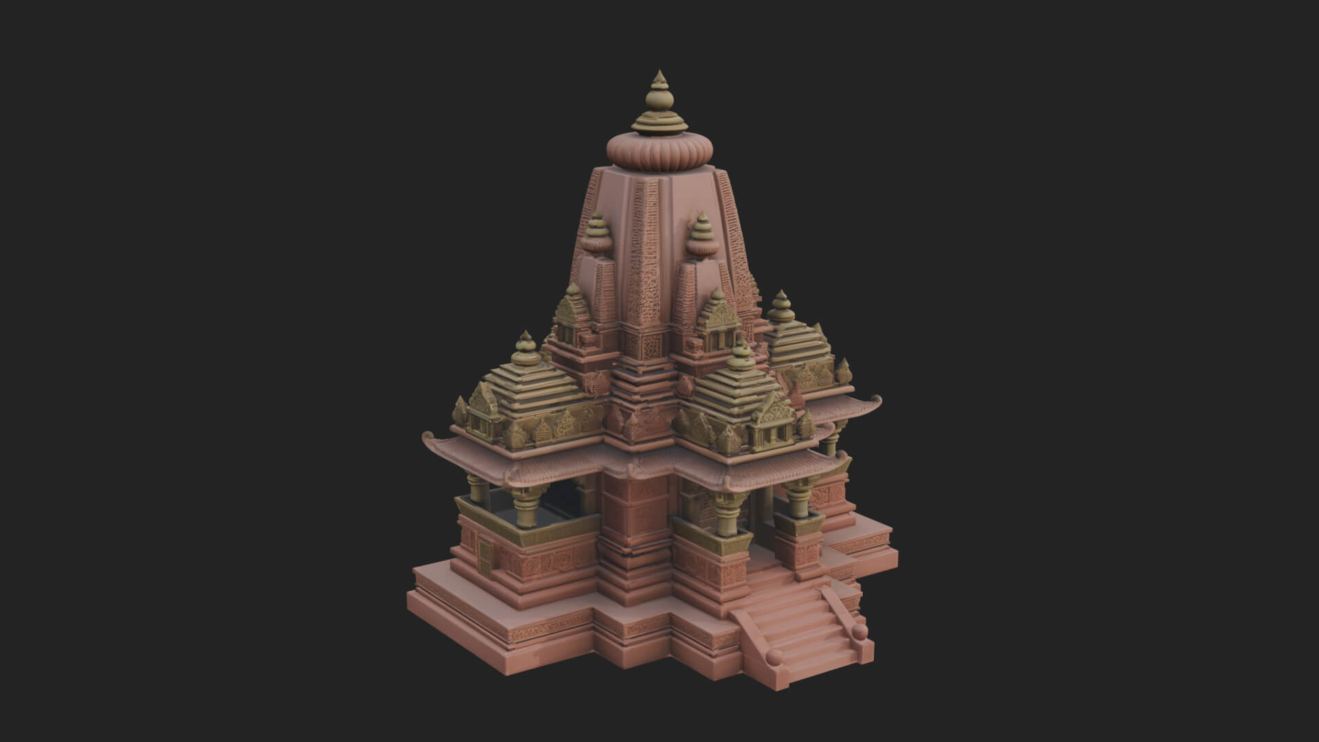 Shikhara Temple Tower Design 7 3D Print Model 3D Model