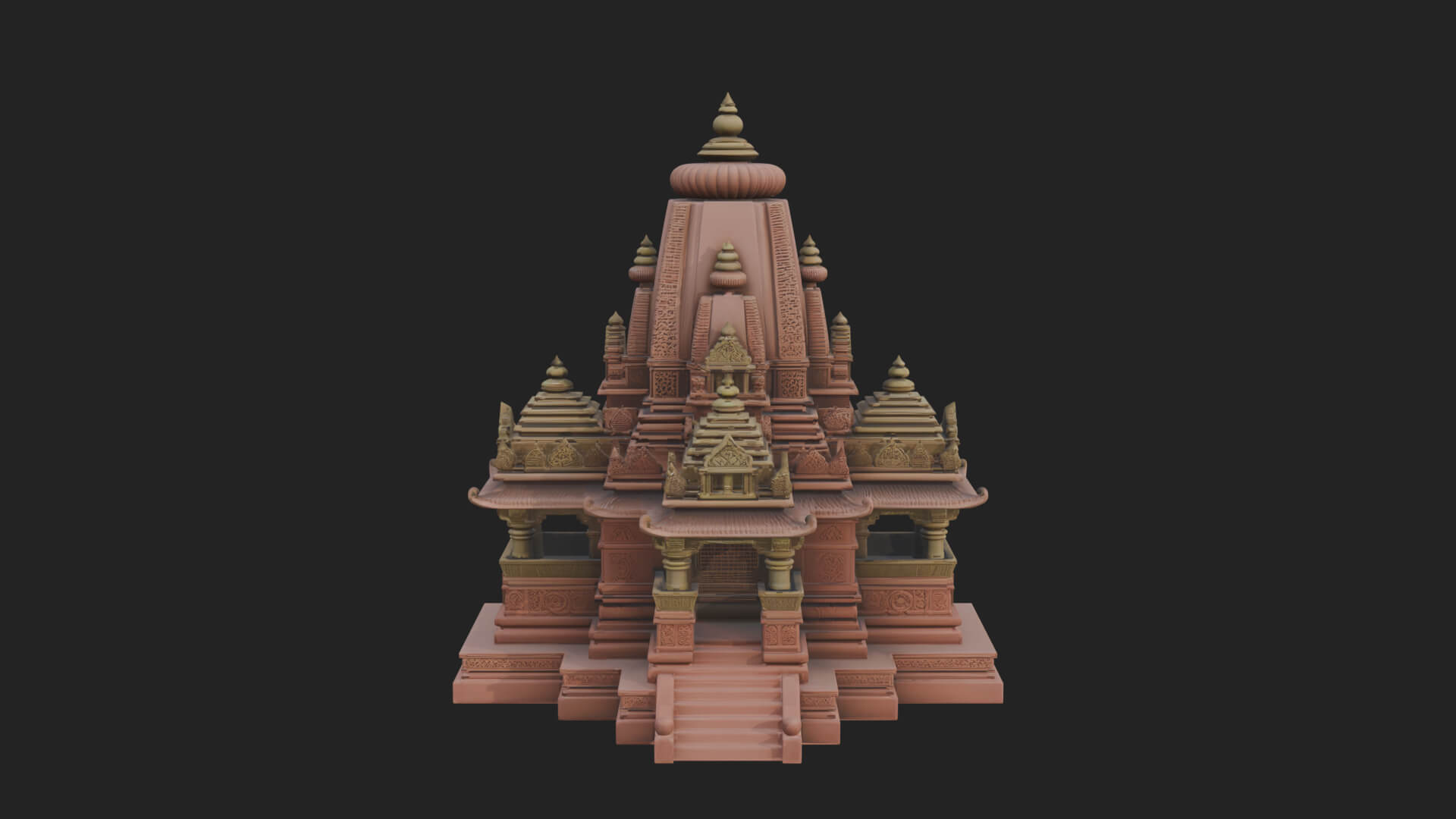 Shikhara Temple Tower Design 7 3D Print Model 3D Model
