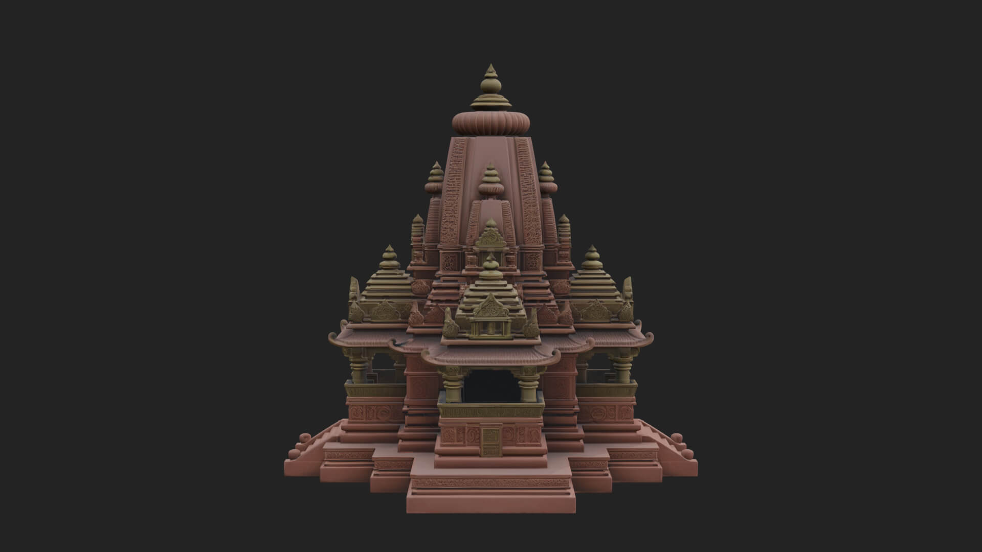 Shikhara Temple Tower Design 7 3D Print Model 3D Model