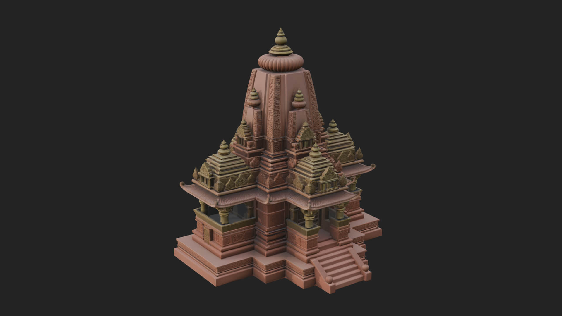 Shikhara Temple Tower Design 7 3D Print Model 3D Model