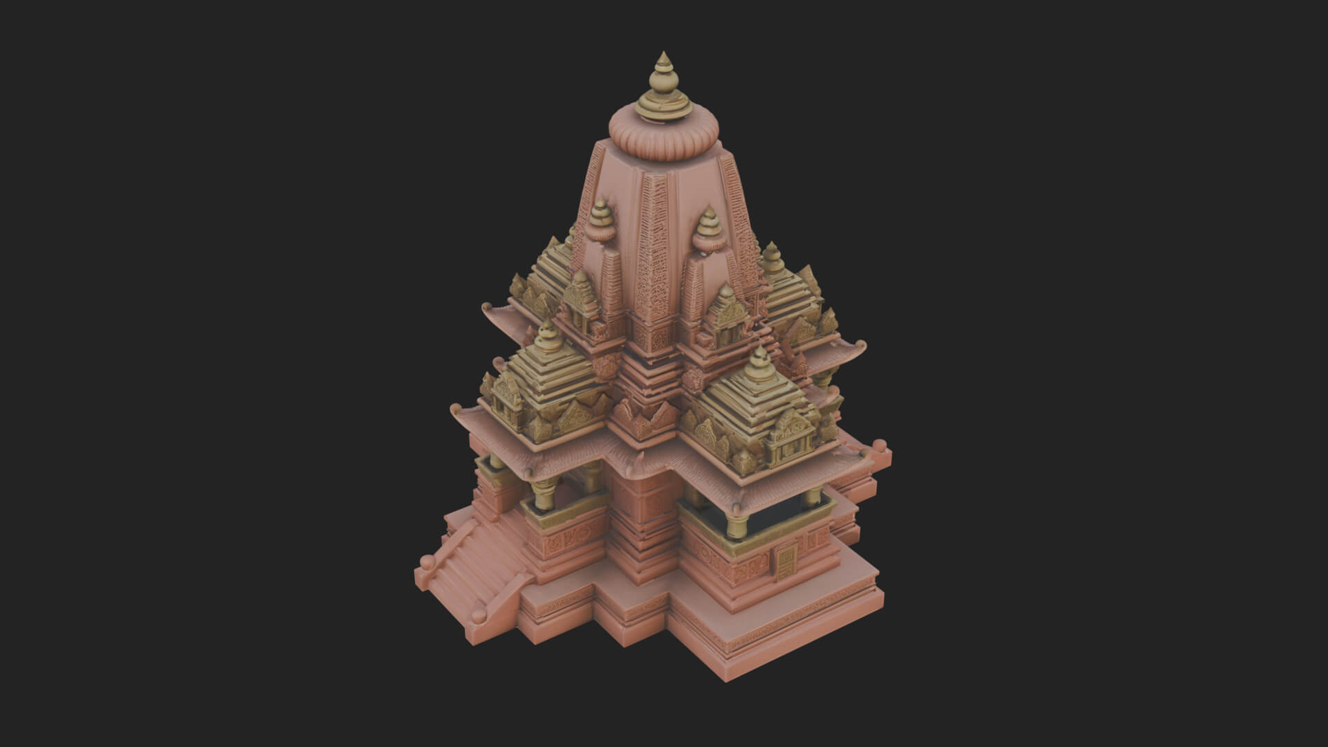Shikhara Temple Tower Design 7 3D Print Model 3D Model