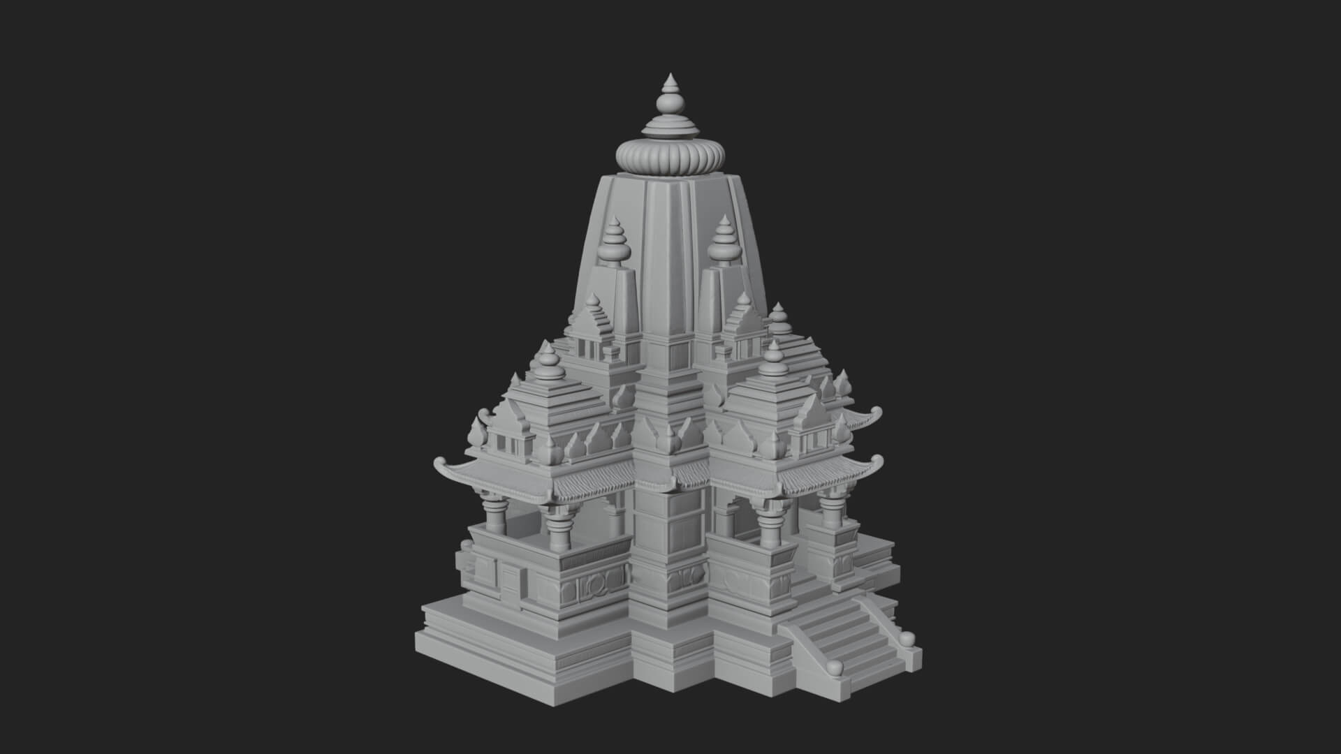 Shikhara Temple Tower Design 7 3D Print Model 3D Model