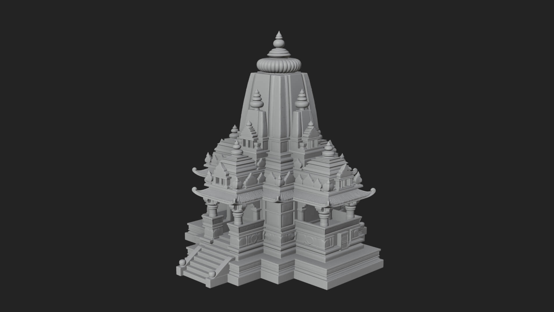 Shikhara Temple Tower Design 7 3D Print Model 3D Model