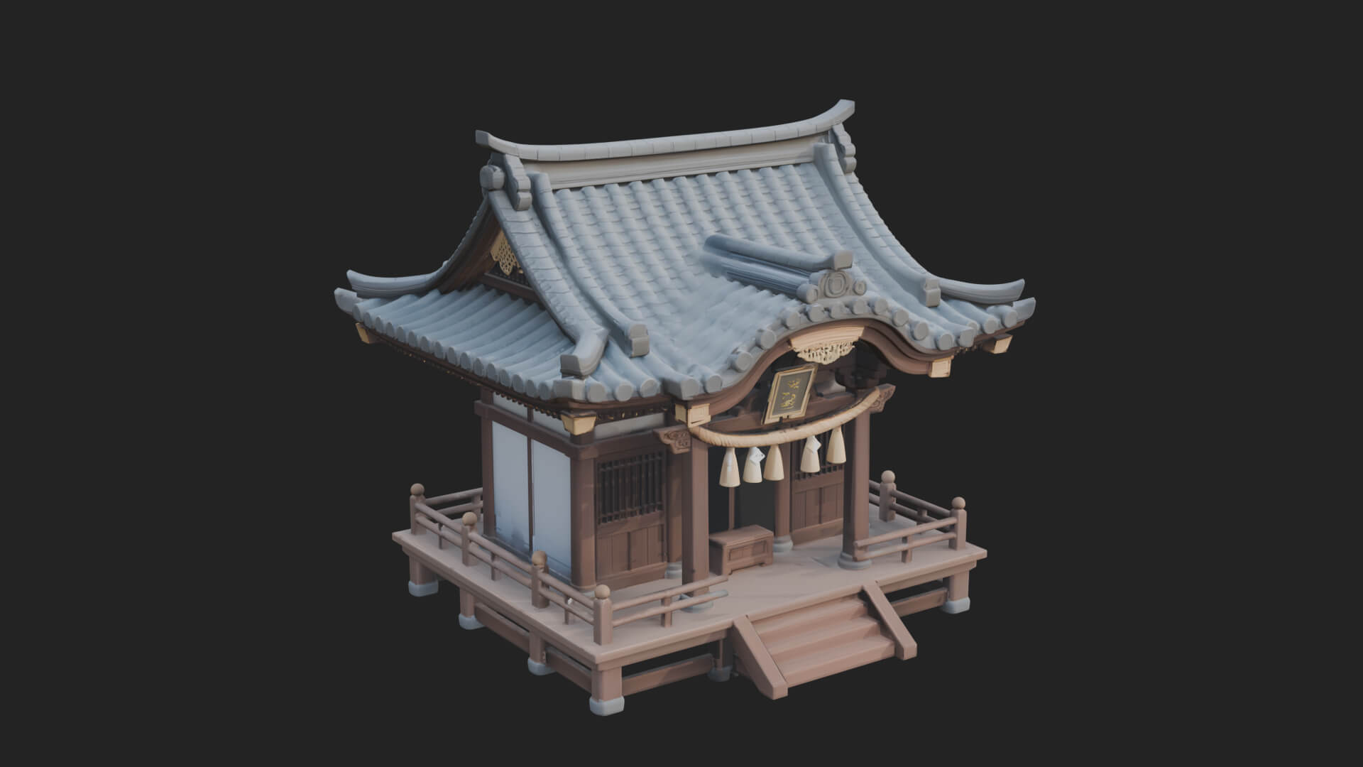 Shinto Shrine Temple Design 2 3D Print Model 3D Model
