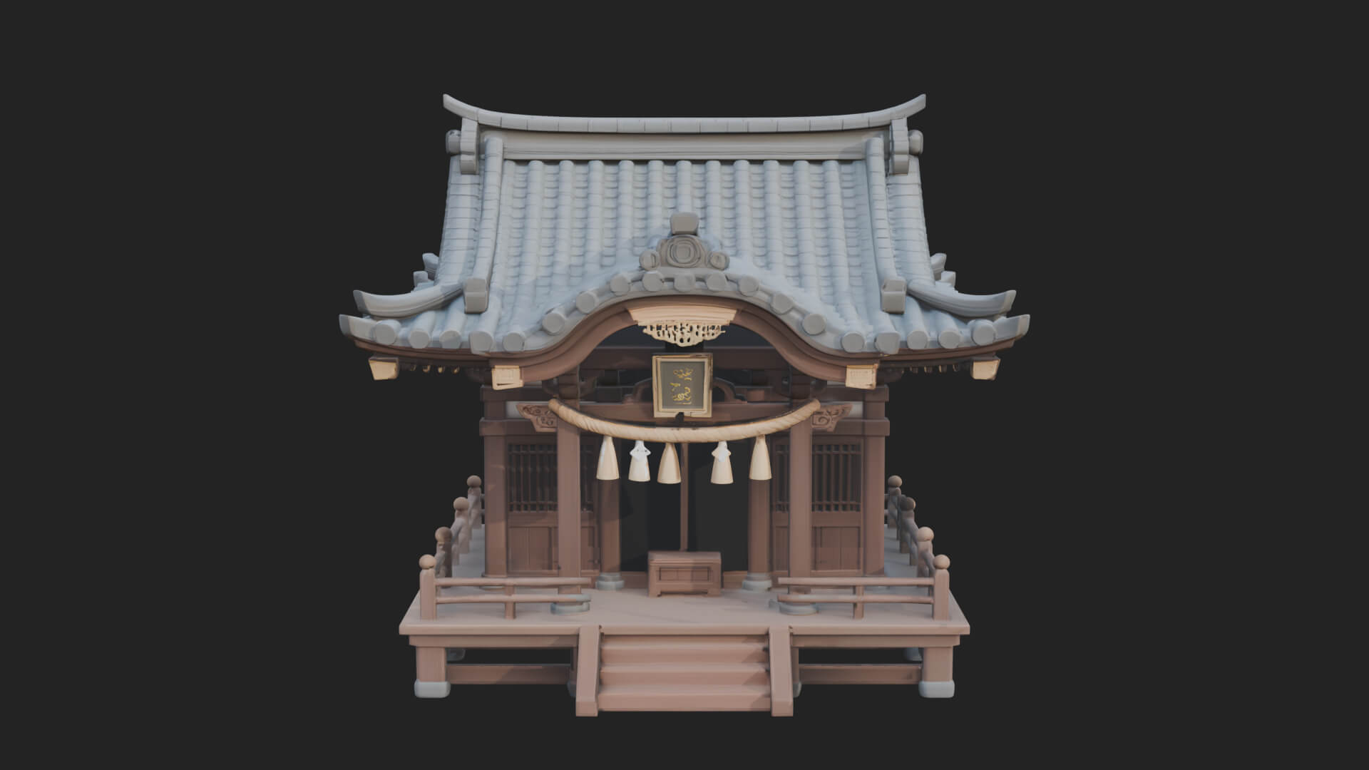 Shinto Shrine Temple Design 2 3D Print Model 3D Model
