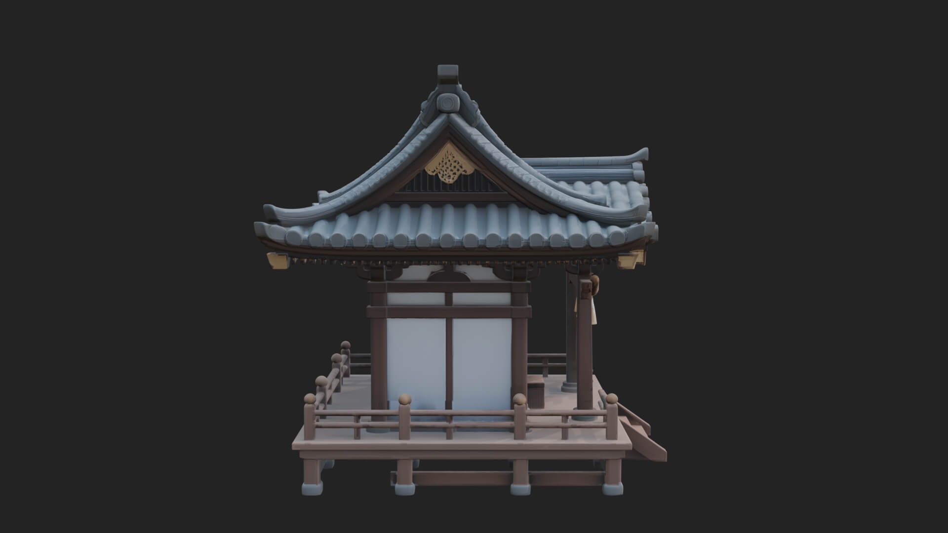 Shinto Shrine Temple Design 2 3D Print Model 3D Model