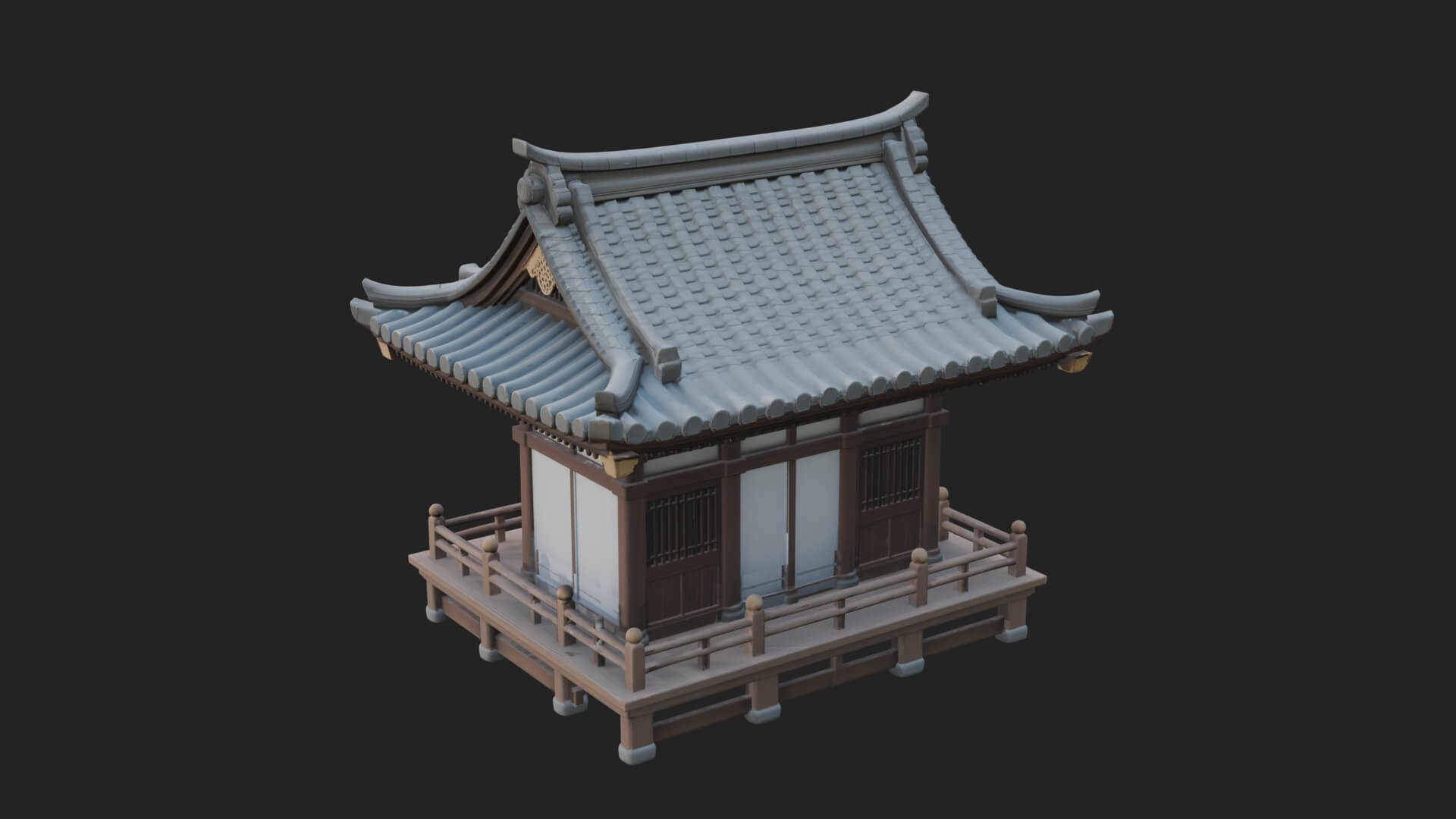 Shinto Shrine Temple Design 2 3D Print Model 3D Model