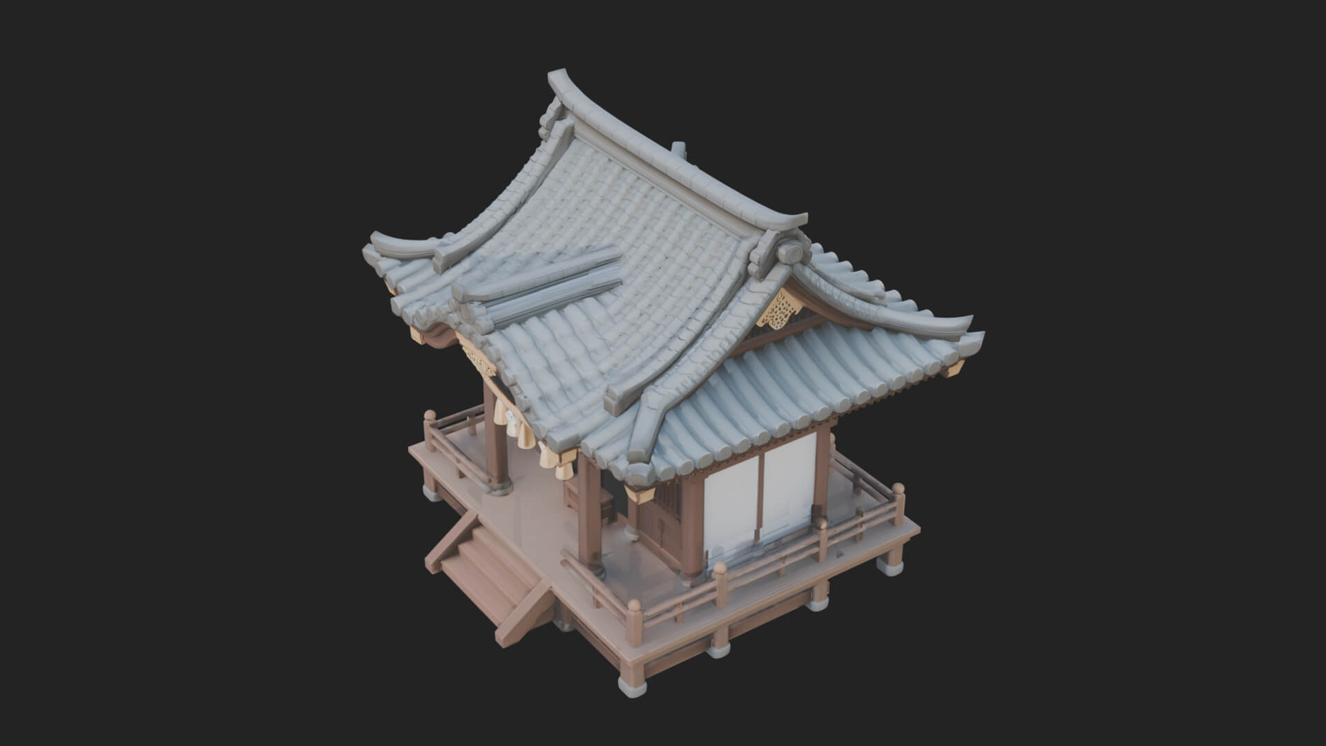 Shinto Shrine Temple Design 2 3D Print Model 3D Model