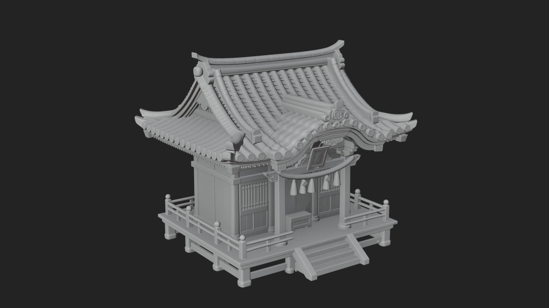 Shinto Shrine Temple Design 2 3D Print Model 3D Model