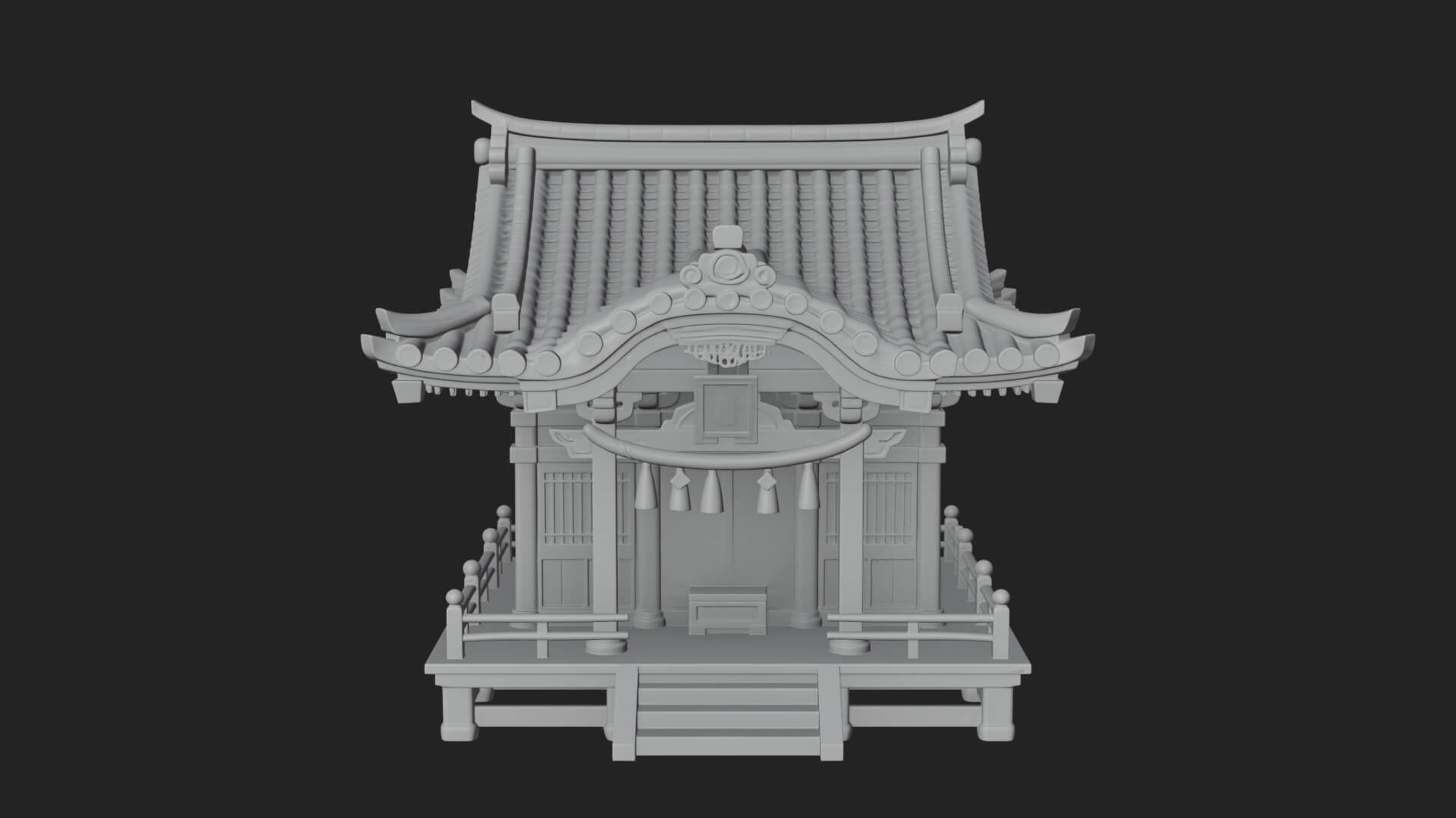 Shinto Shrine Temple Design 2 3D Print Model 3D Model