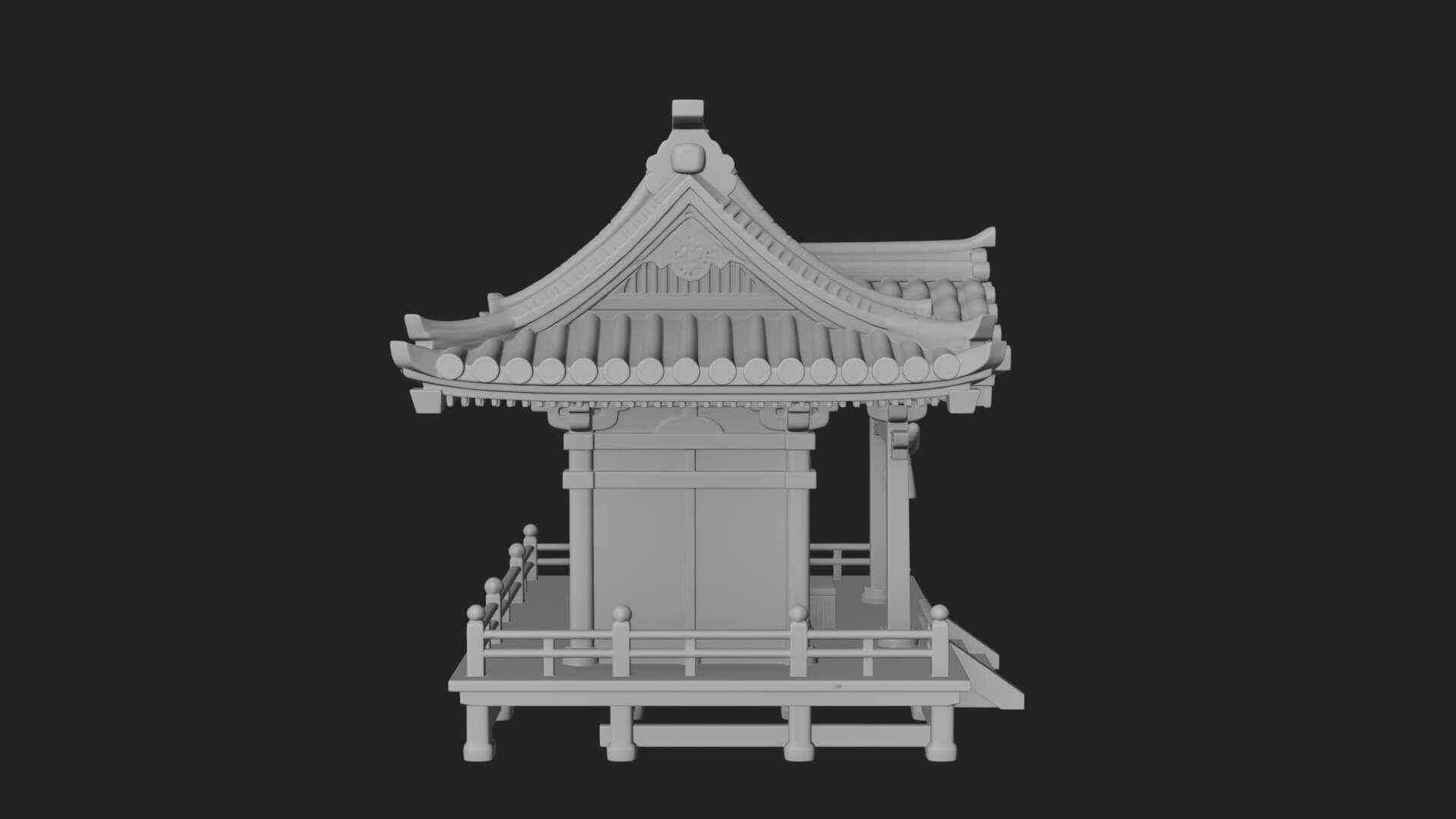 Shinto Shrine Temple Design 2 3D Print Model 3D Model